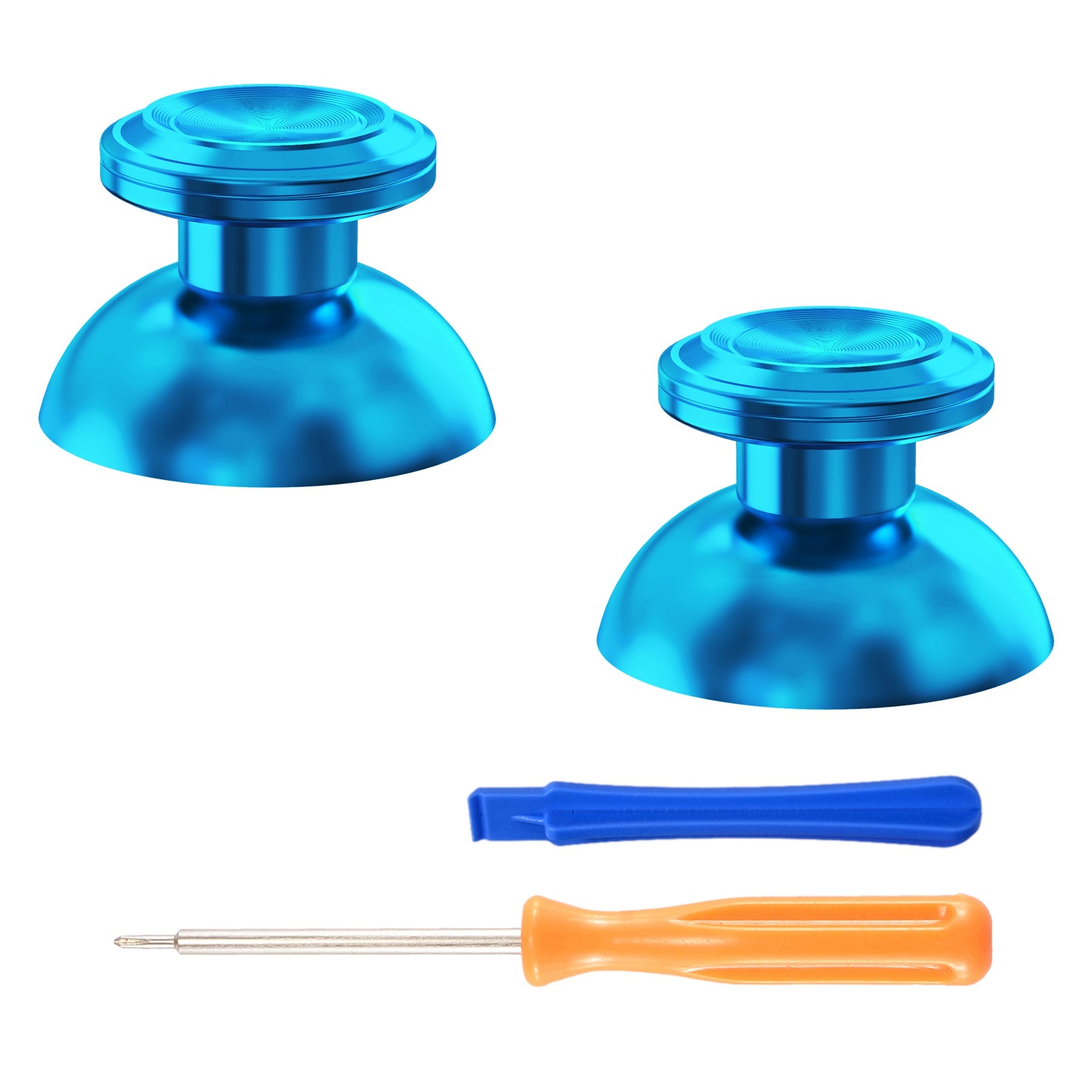 eXtremeRate Retail Custom Blue Metal Thumbsticks for ps5 Controller, Replacement Aluminum Analog Stick Joystick for ps4 Controller - Controller NOT Included - JPFC004