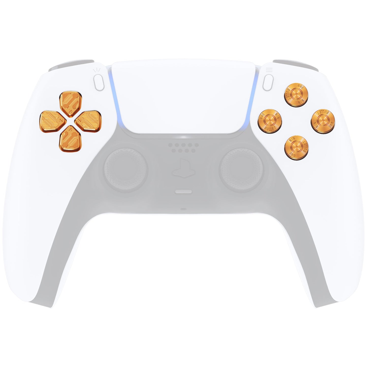 eXtremeRate Retail Gold Metal Dpad ABXY Buttons for ps5 Controller, Custom Replacement Aluminum Action Buttons & Direction Keys for ps5 Controller - Controller NOT Included - JPFD001