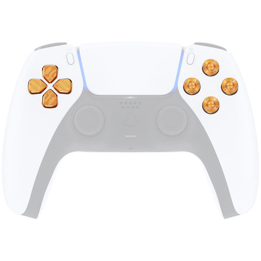 eXtremeRate Retail Gold Metal Dpad ABXY Buttons for ps5 Controller, Custom Replacement Aluminum Action Buttons & Direction Keys for ps5 Controller - Controller NOT Included - JPFD001
