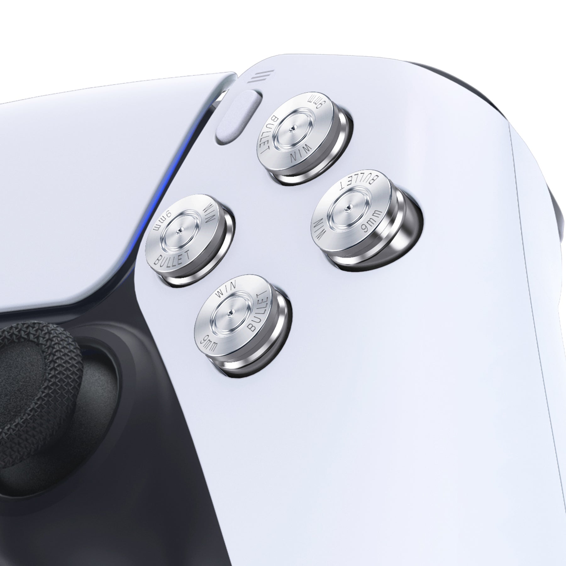 eXtremeRate Replacement Aluminum Metal Dpad ABXY Buttons for PS5 Controller  - Silver