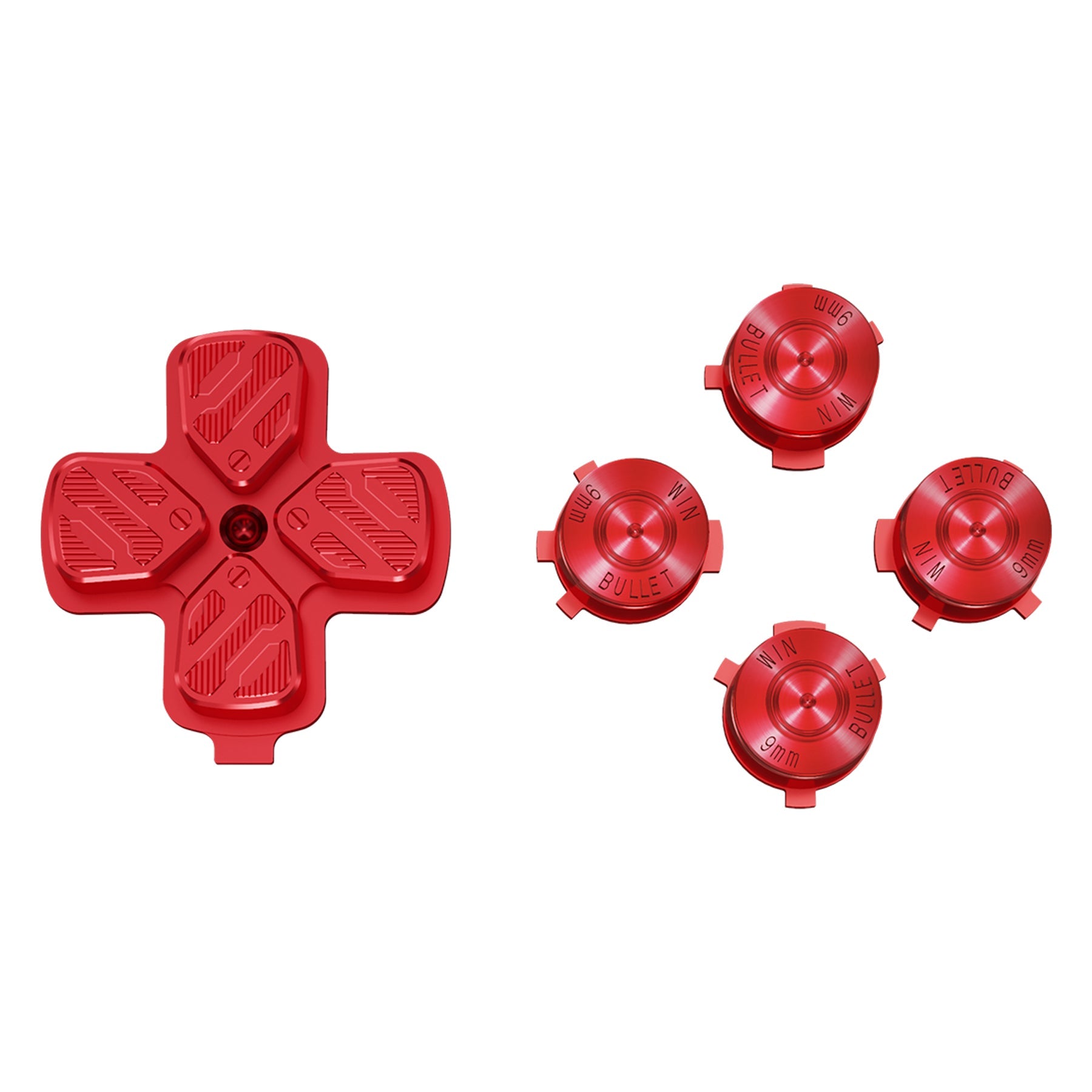 eXtremeRate Retail Red Metal Dpad ABXY Buttons for ps5 Controller, Custom Replacement Aluminum Action Buttons & Direction Keys for ps5 Controller - Controller NOT Included - JPFD003