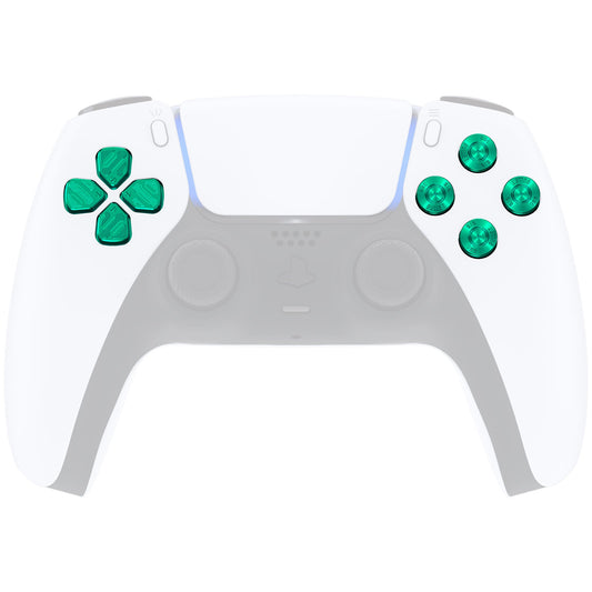eXtremeRate Retail Green Metal Dpad ABXY Buttons for ps5 Controller, Custom Replacement Aluminum Action Buttons & Direction Keys for ps5 Controller - Controller NOT Included - JPFD006