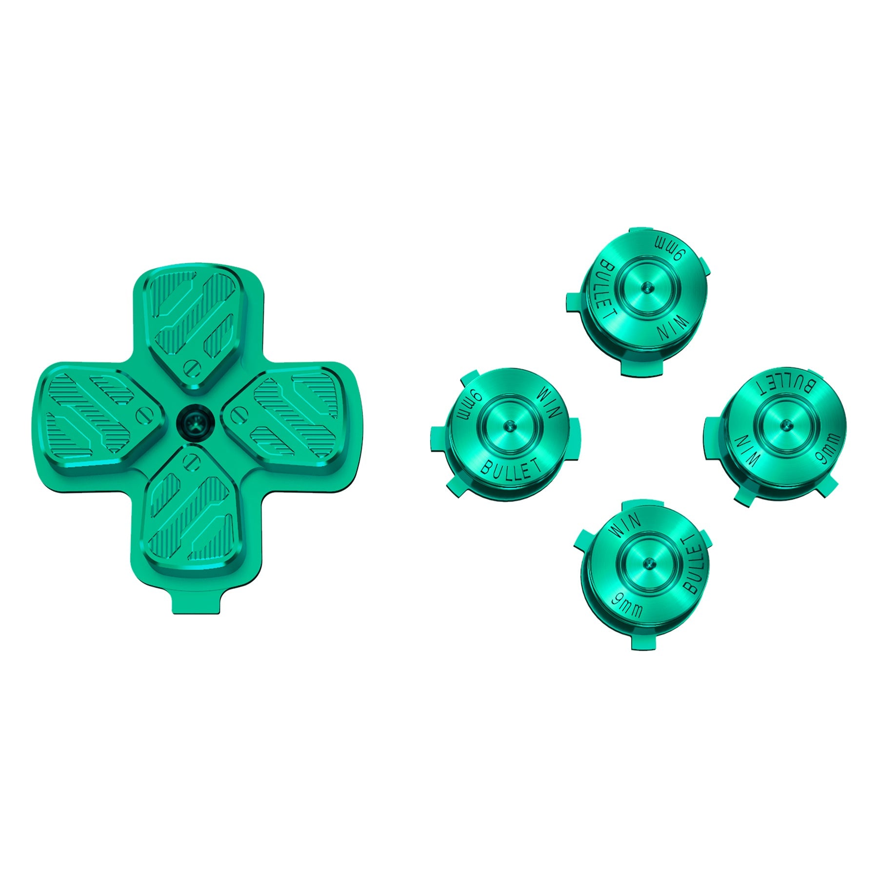 eXtremeRate Retail Green Metal Dpad ABXY Buttons for ps5 Controller, Custom Replacement Aluminum Action Buttons & Direction Keys for ps5 Controller - Controller NOT Included - JPFD006