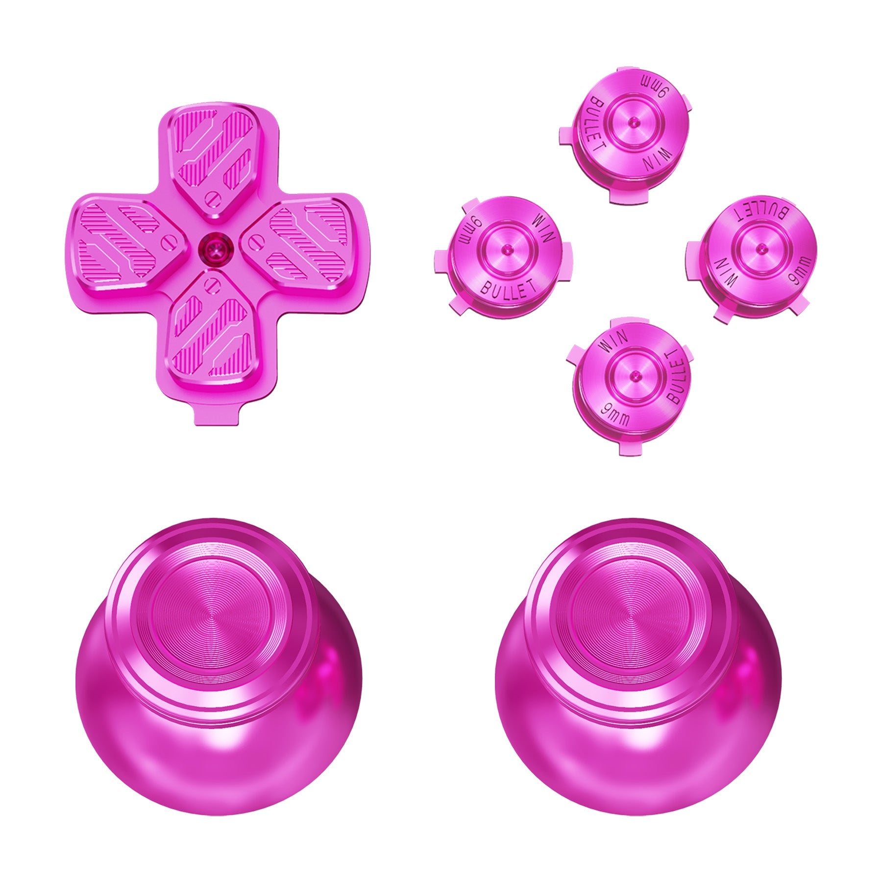 eXtremeRate Retail Purple Metal Thumbsticks Dpad ABXY Buttons Kit for ps5 Controller, Custom Replacement Aluminum Analog Thumbsticks & Action Buttons & Direction Keys for ps5 Controller - Controller NOT Included - JPFE005