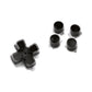 eXtremeRate Retail Two-Tone Black & Clear Custom Dpad Action Buttons Replacement No Letter Imprint D-pad Face Buttons Compatible with ps5 Controller - JPFG001