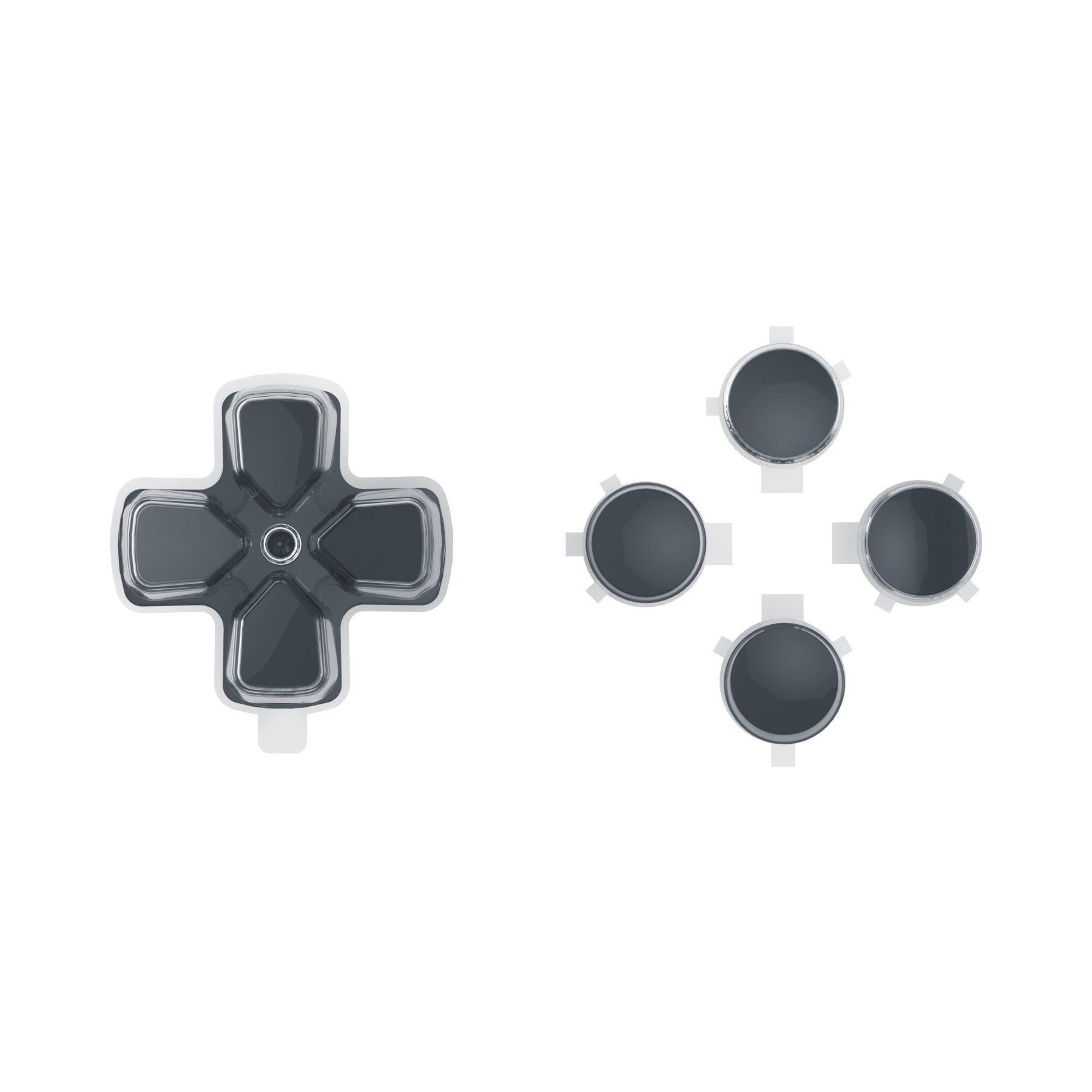 eXtremeRate Two-Tone Gray & Clear Custom Dpad Action Buttons