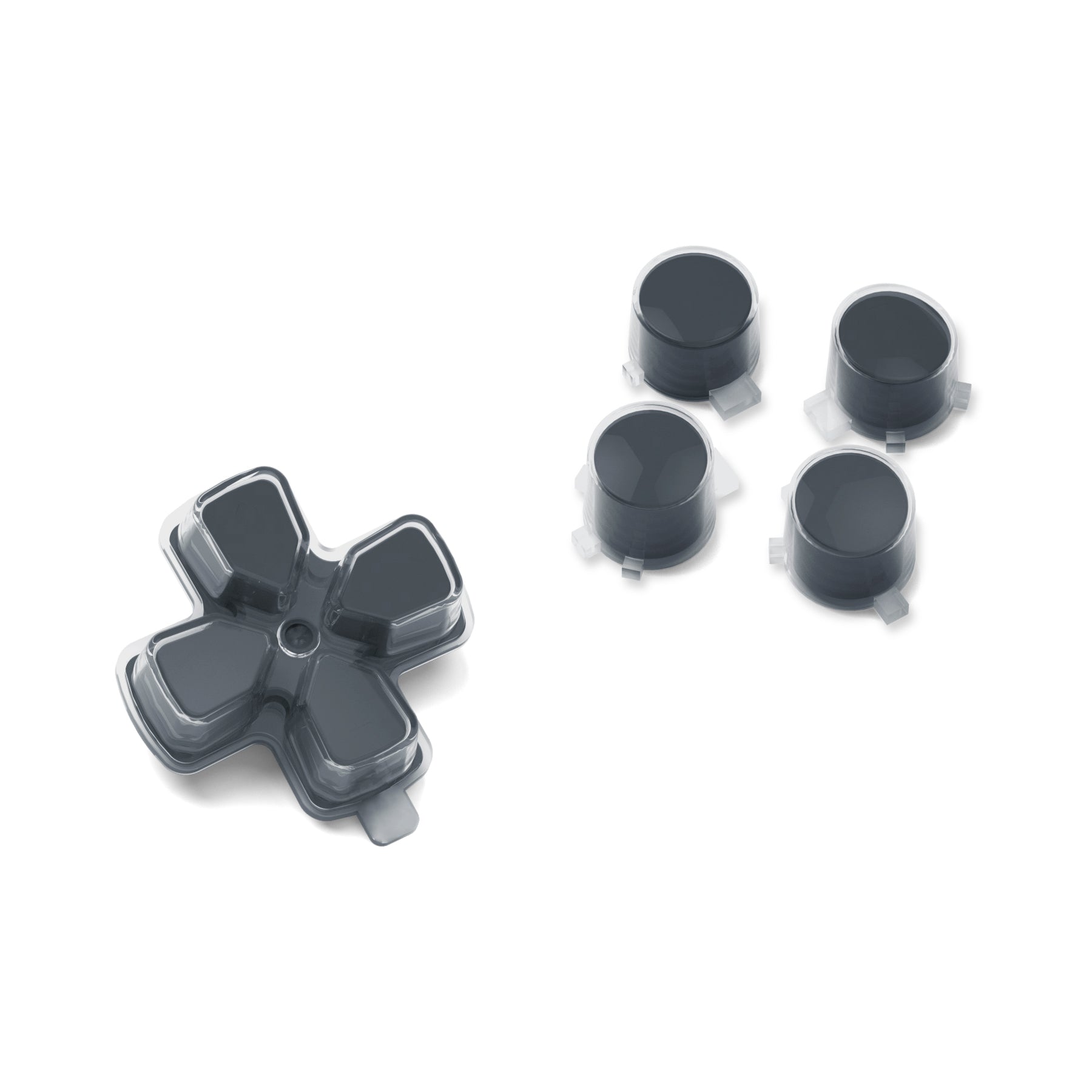 eXtremeRate Two-Tone Gray & Clear Custom Dpad Action Buttons