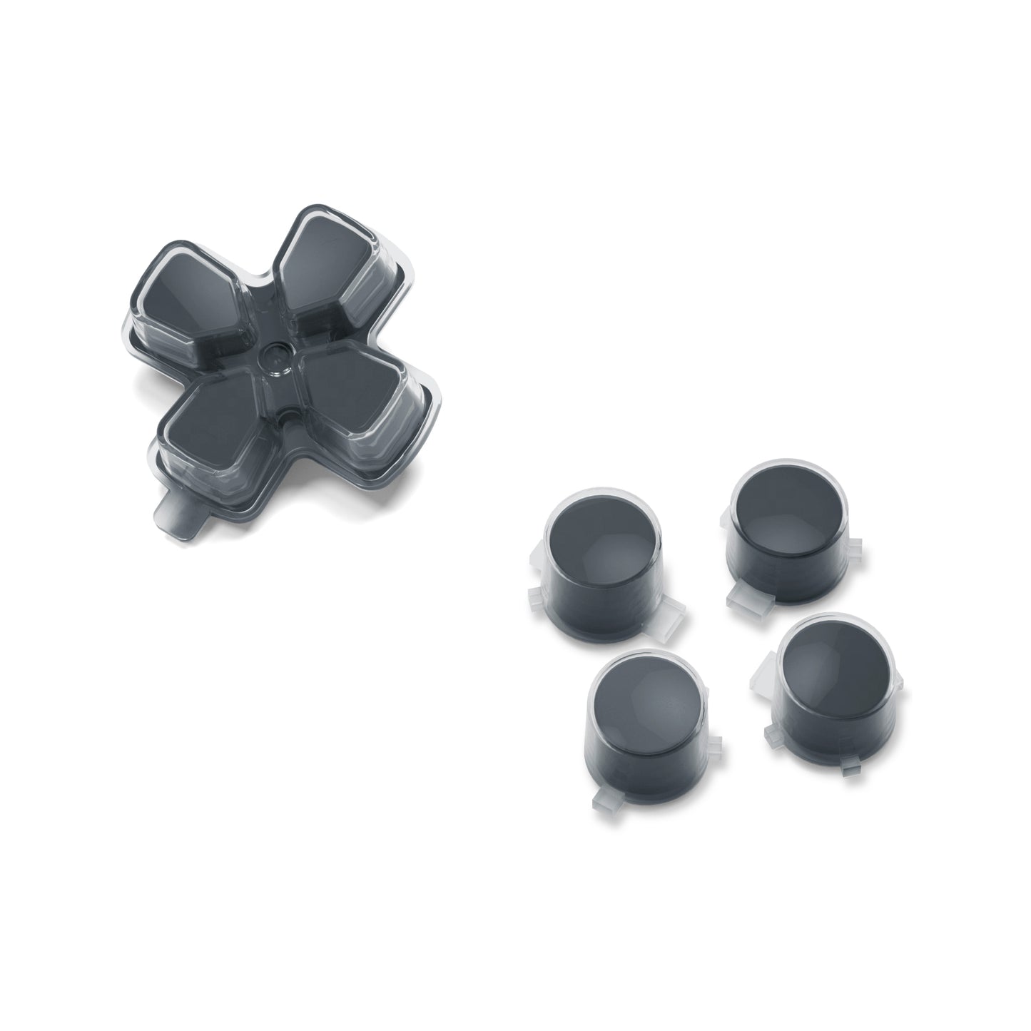 eXtremeRate Retail Two-Tone Gray & Clear Custom Dpad Action Buttons Replacement No Letter Imprint D-pad Face Buttons Compatible with ps5 Controller - JPFG003