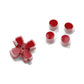 eXtremeRate Retail Two-Tone Carmine Red & Clear Custom Dpad Action Buttons Replacement No Letter Imprint D-pad Face Buttons Compatible with ps5 Controller - JPFG004