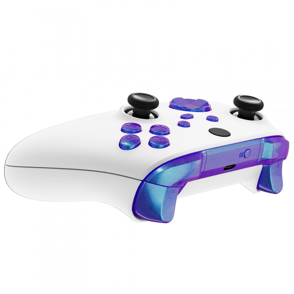 eXtremeRate Retail Chameleon Puple Blue Replacement Buttons for Xbox Series S & Xbox Series X Controller, LB RB LT RT Bumpers Triggers D-pad ABXY Start Back Sync Share Keys for Xbox Series X/S Controller - JX3101