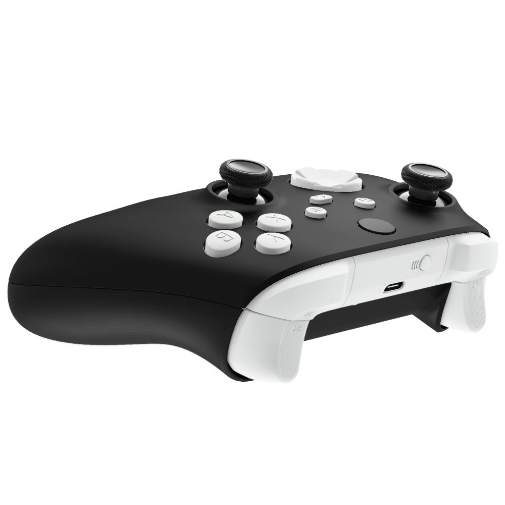 White and online black xbox controller