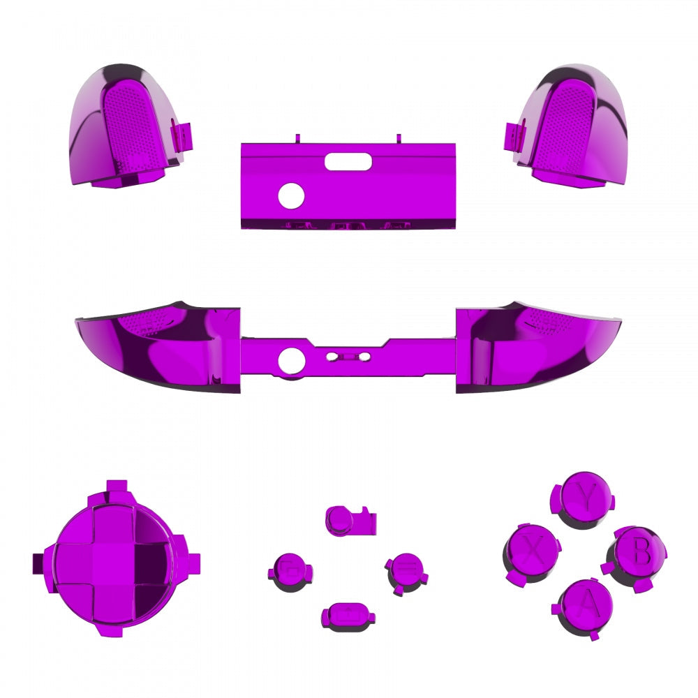 eXtremeRate Retail Chrome Purple Replacement Buttons for Xbox Series S & Xbox Series X Controller, LB RB LT RT Bumpers Triggers D-pad ABXY Start Back Sync Share Keys for Xbox Series X/S Controller  - JX3205