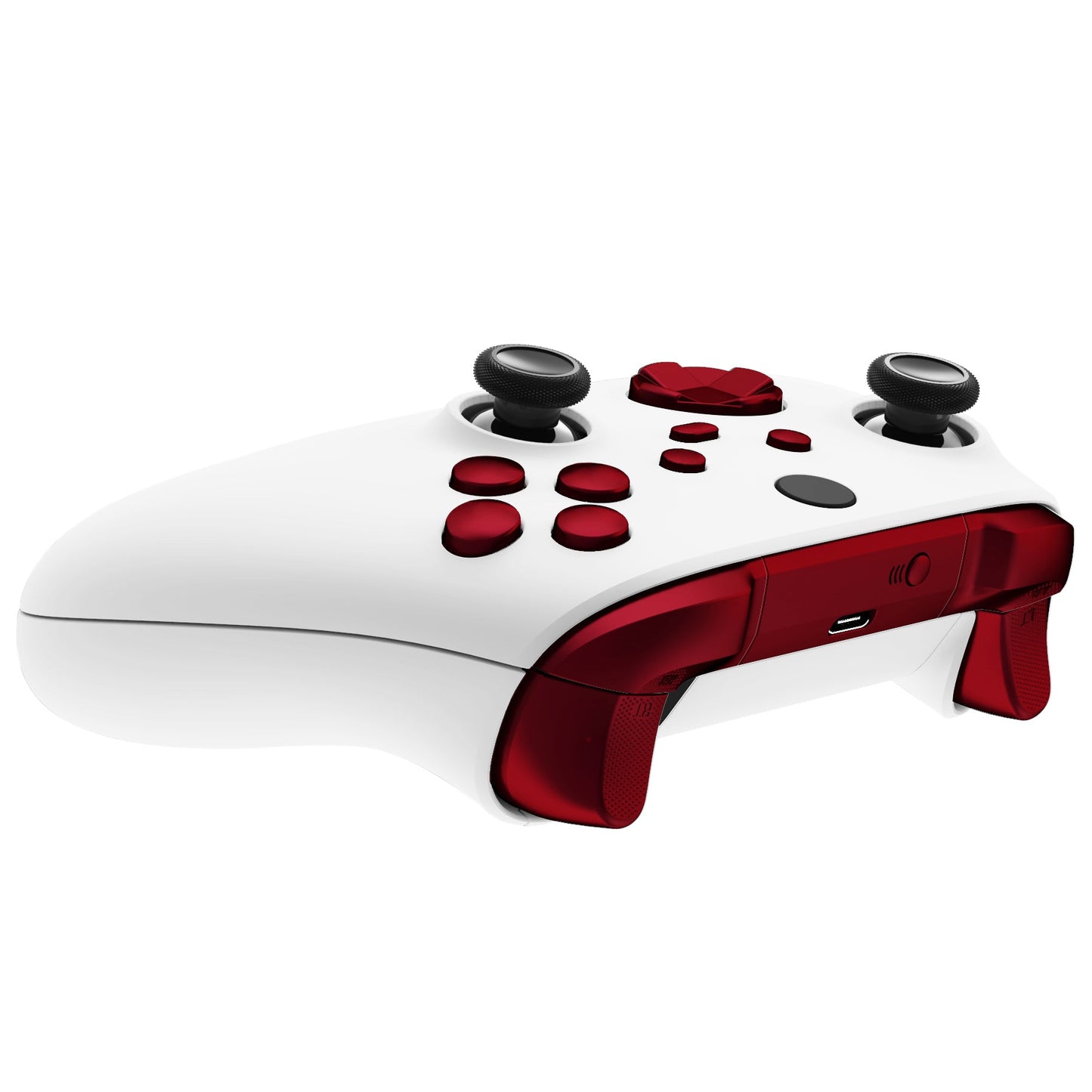 eXtremeRate Retail No Letter Imprint Custom Full Set Buttons for Xbox Series X/S Controller, Scarlet Red Replacement Accessories Bumpers Triggers Dpad ABXY Buttons for Xbox Series X/S, Xbox Core Controller - JX3503