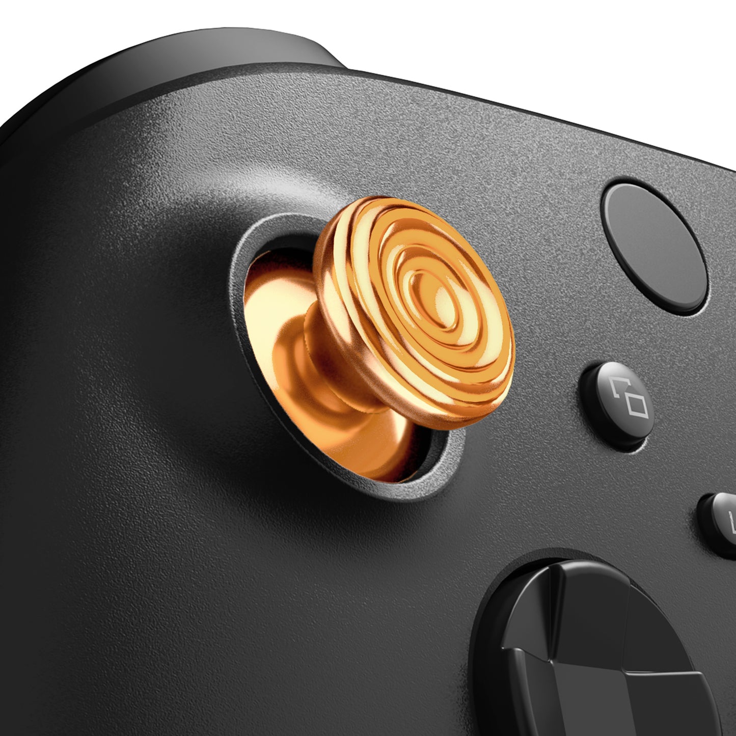 eXtremeRate Retail eXtremeRate Custom Gold Metal Thumbsticks for Xbox Series X/S Controller, Concentric Circles Aluminum Alloy Analog Stick for Xbox One S/X, Replacement Joystick for Xbox One Standard Elite Controller - JX3C001