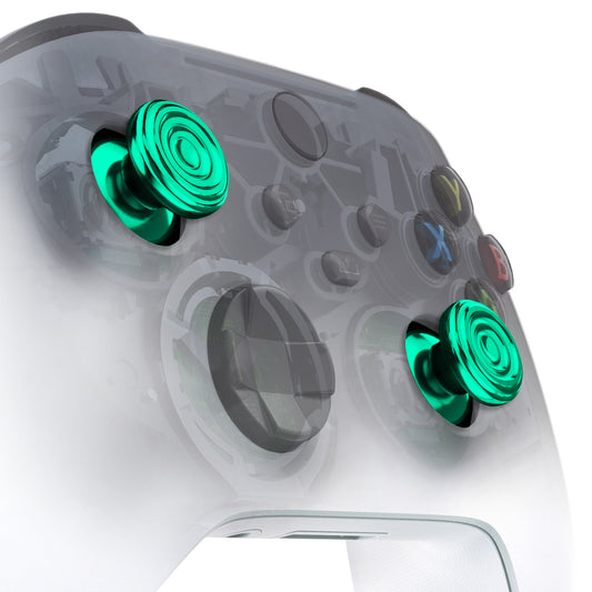 eXtremeRate Retail eXtremeRate Custom Green Metal Thumbsticks for Xbox Series X/S Controller, Concentric Circles Aluminum Alloy Analog Stick for Xbox One S/X, Replacement Joystick for Xbox One Standard Elite Controller - JX3C006
