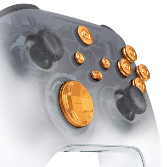 eXtremeRate Retail eXtremeRate 9 in 1 Custom Gold Metal Buttons for Xbox Series X/S Controller, Replacement Aluminum Alloy Dpad Start Back Share Button, Home ABXY Bullet Buttons for Xbox Core Controller - JX3D001