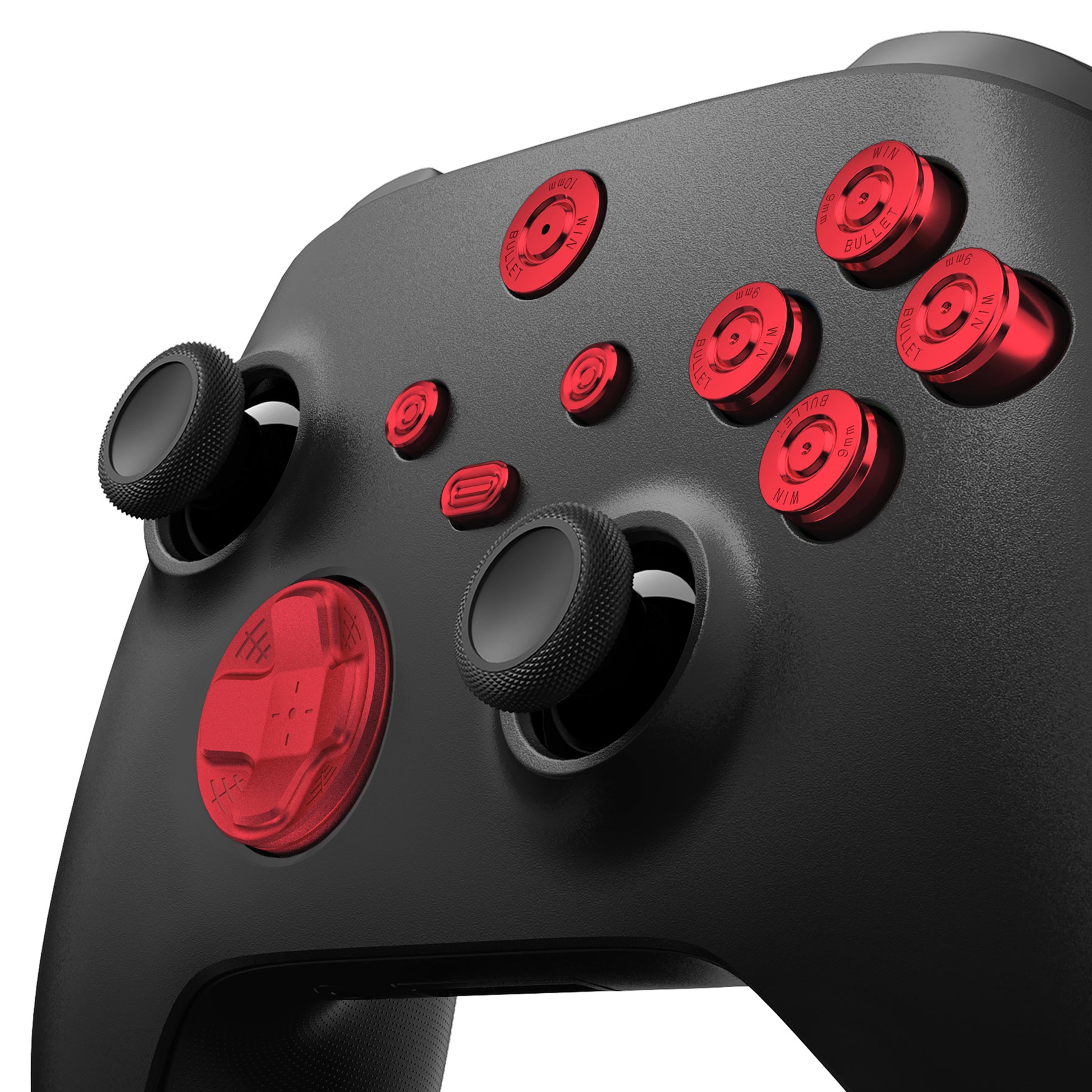 eXtremeRate 9 in 1 Custom Gold Metal Buttons for Xbox Series X/S Controller  & Xbox Core Controller - Red