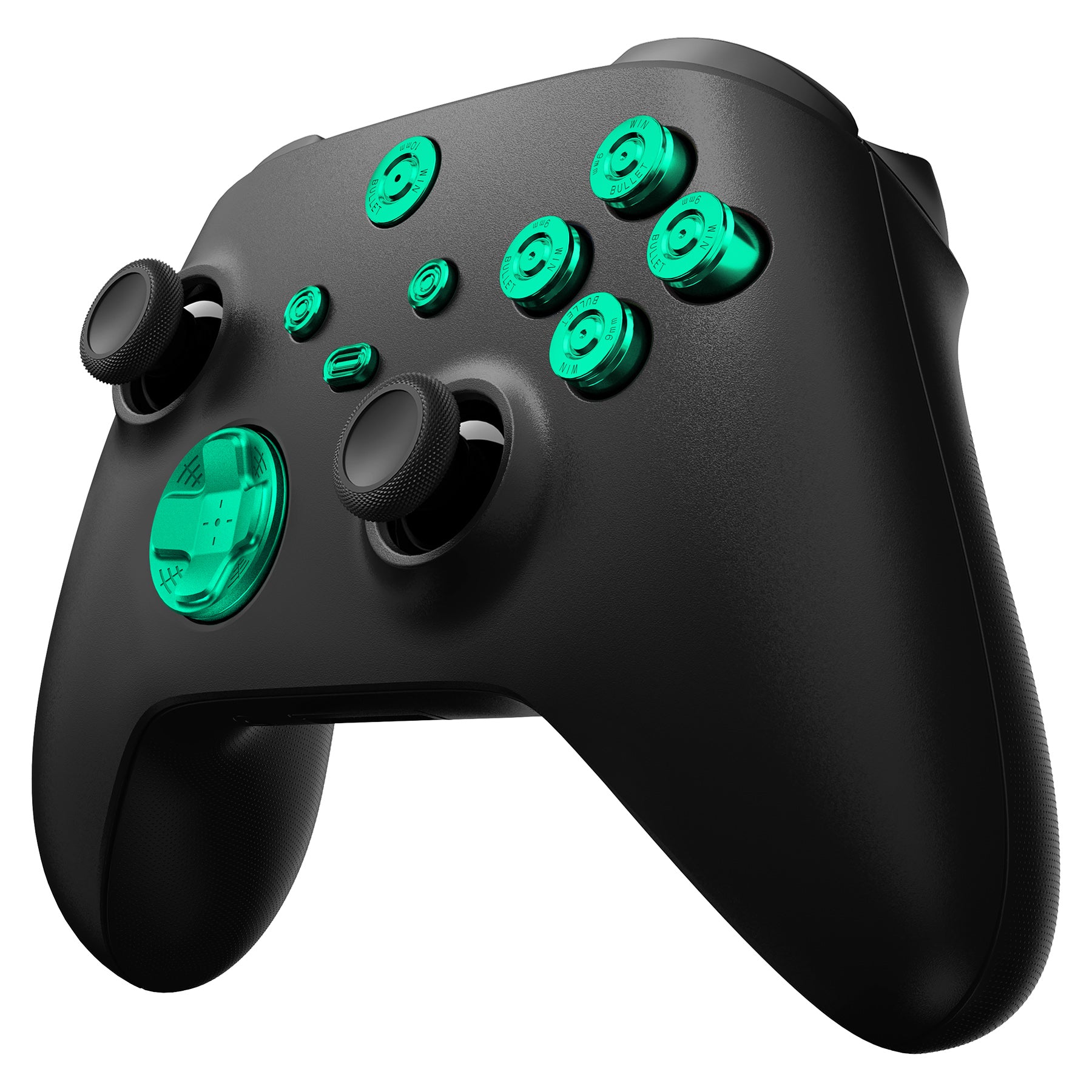 eXtremeRate Retail eXtremeRate 9 in 1 Custom Green Metal Buttons for Xbox Series X/S Controller, Replacement Aluminum Alloy Dpad Start Back Share Button, Home ABXY Bullet Buttons for Xbox Core Controller - JX3D006