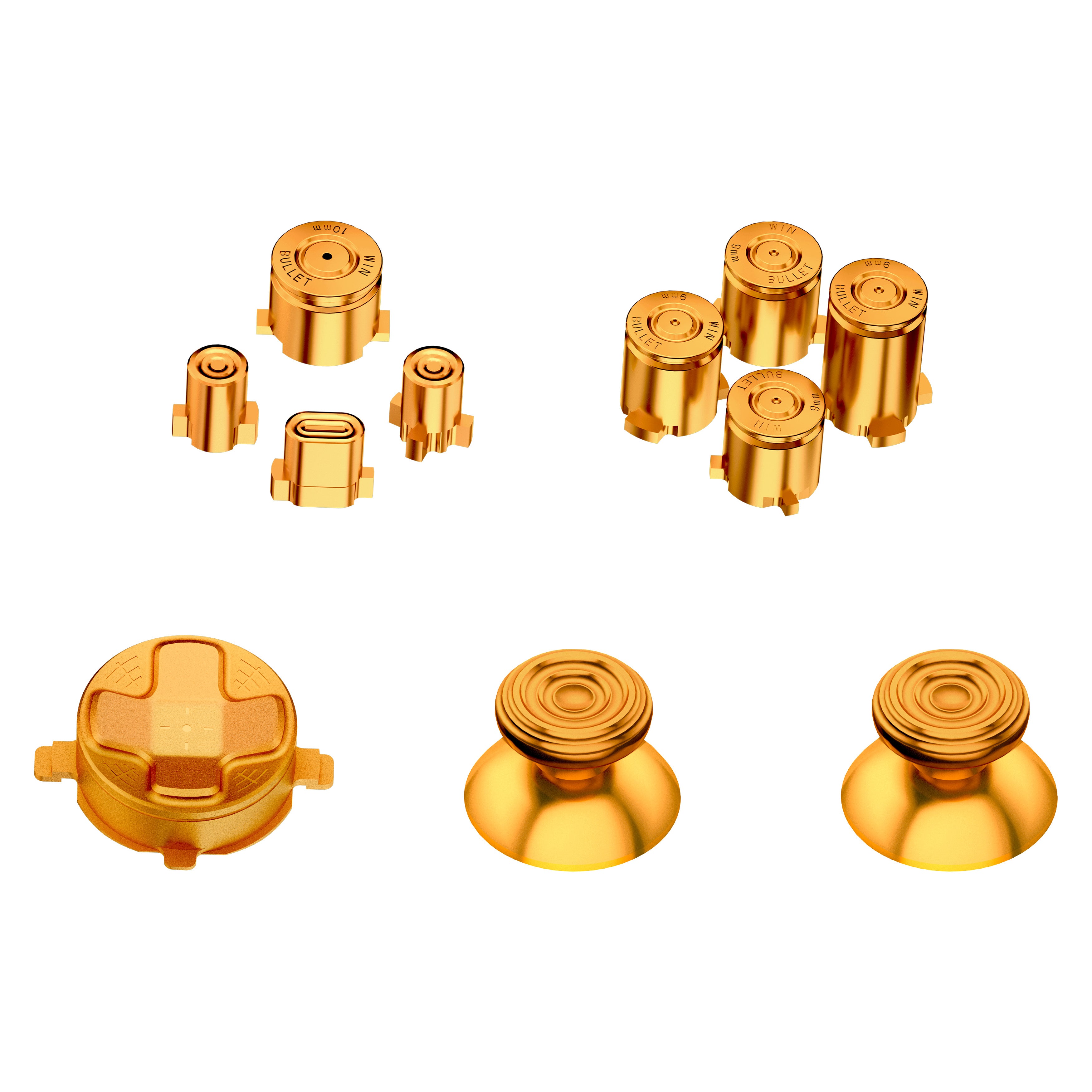 eXtremeRate 11 in 1 Custom Gold Metal Buttons for Xbox Series X/S  Controller & Xbox Core Controller - Gold