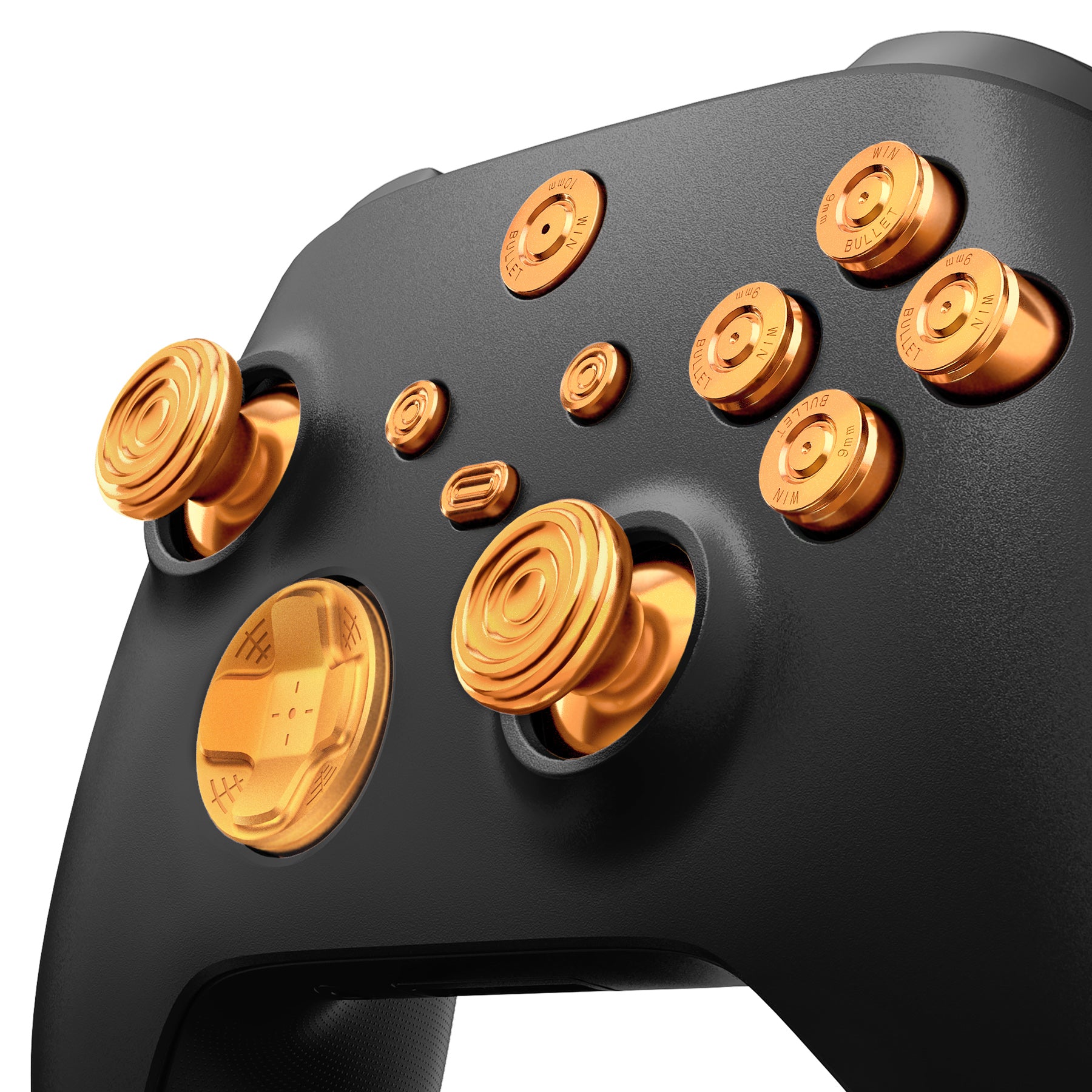 eXtremeRate Retail eXtremeRate 11 in 1 Custom Gold Metal Buttons for Xbox Series X/S Controller, Aluminum Alloy Dpad Start Back Share Button, Replacement Thumbsticks, Home ABXY Bullet Buttons for Xbox Core Controller - JX3E001