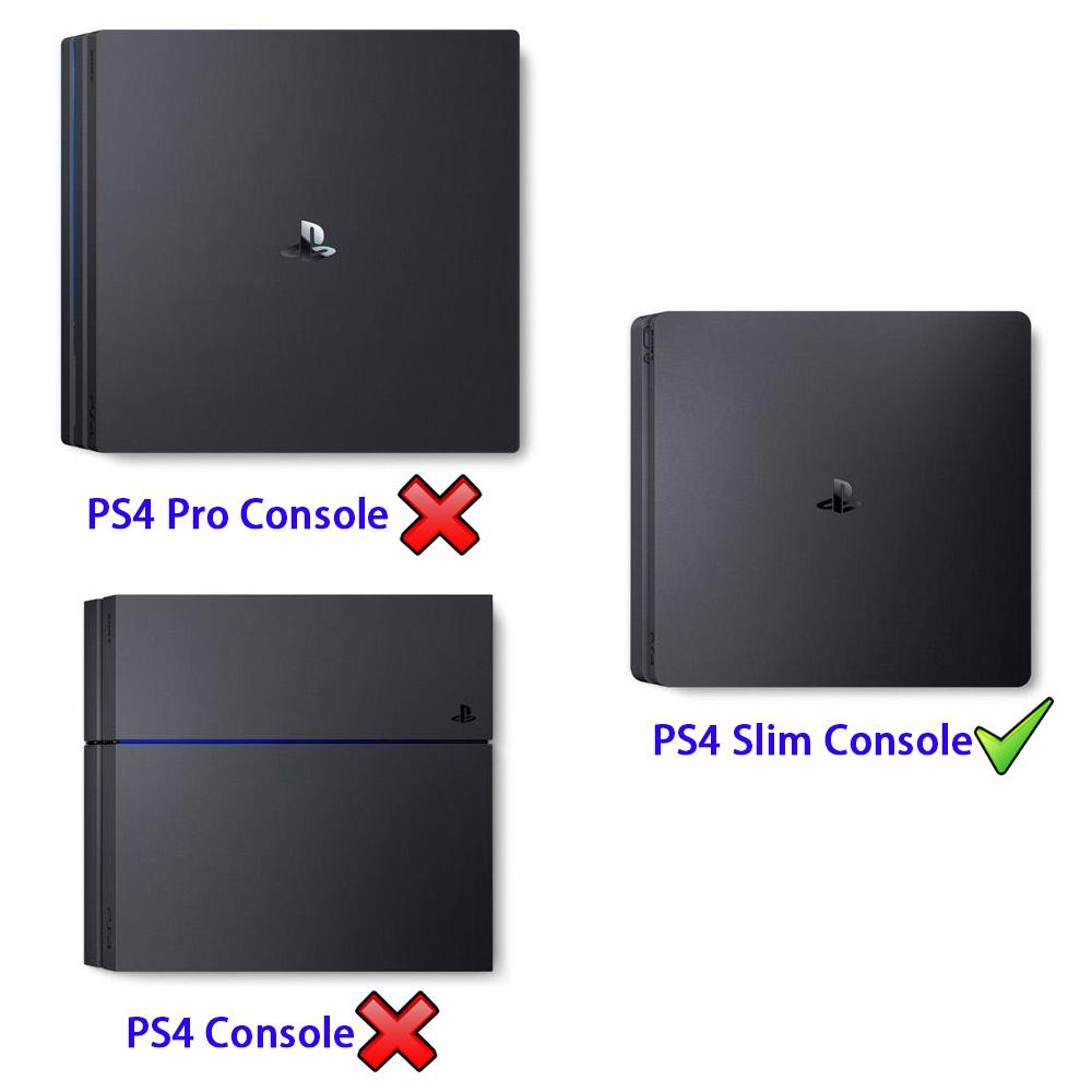 eXtremeRate Retail Horizontal Dust Cover for ps4 Slim Console Custom Designed Double Layer Soft Neat Lining Waterproof Dustproof Precision Cut Easy Access Cable Port - JYP4S0003Y