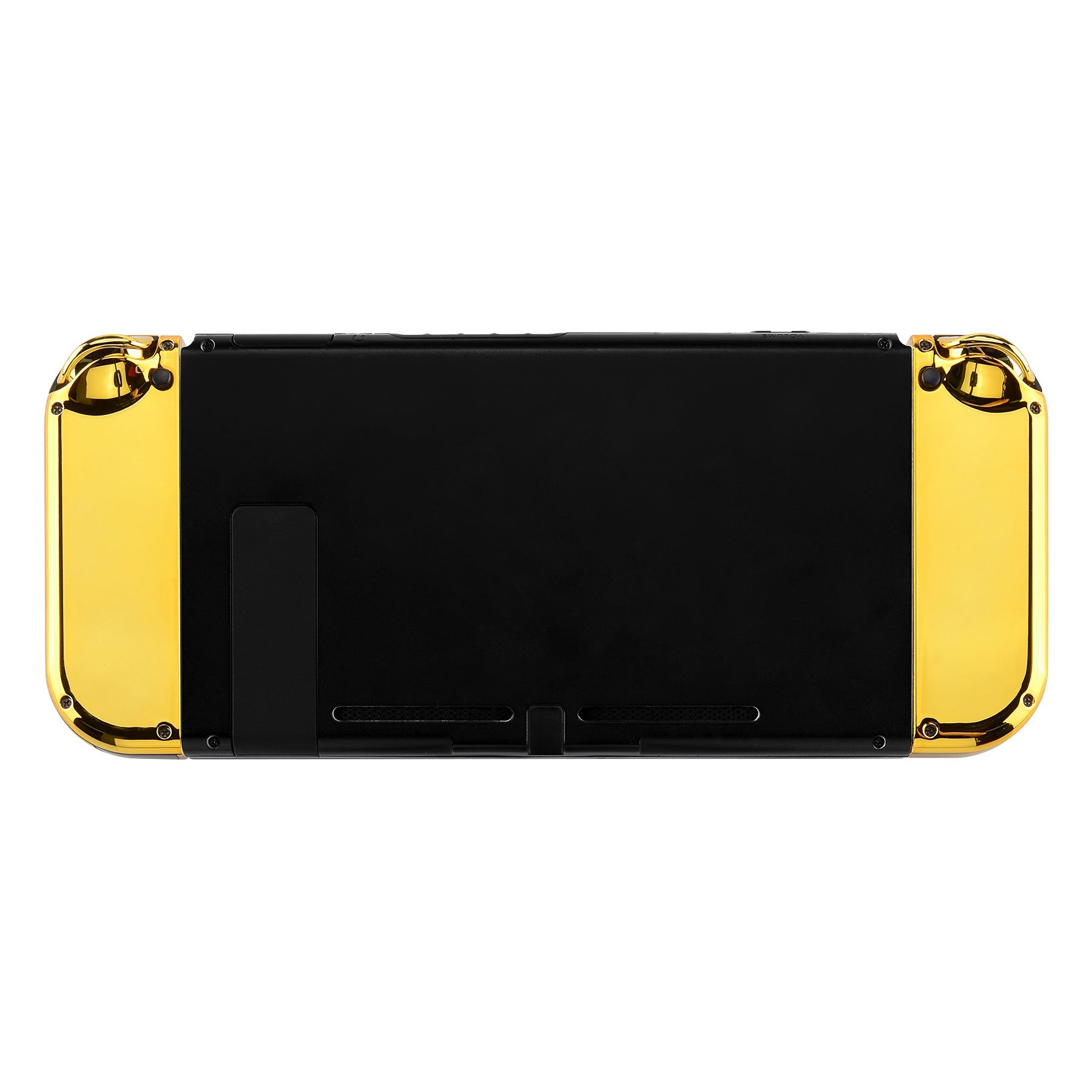 eXtremeRate Retail Chrome Gold Joycon Handheld Controller Housing (D-Pad Version) with Full Set Buttons, DIY Replacement Shell Case for NS Switch JoyCon & OLED JoyCon - Console Shell NOT Included - JZD401