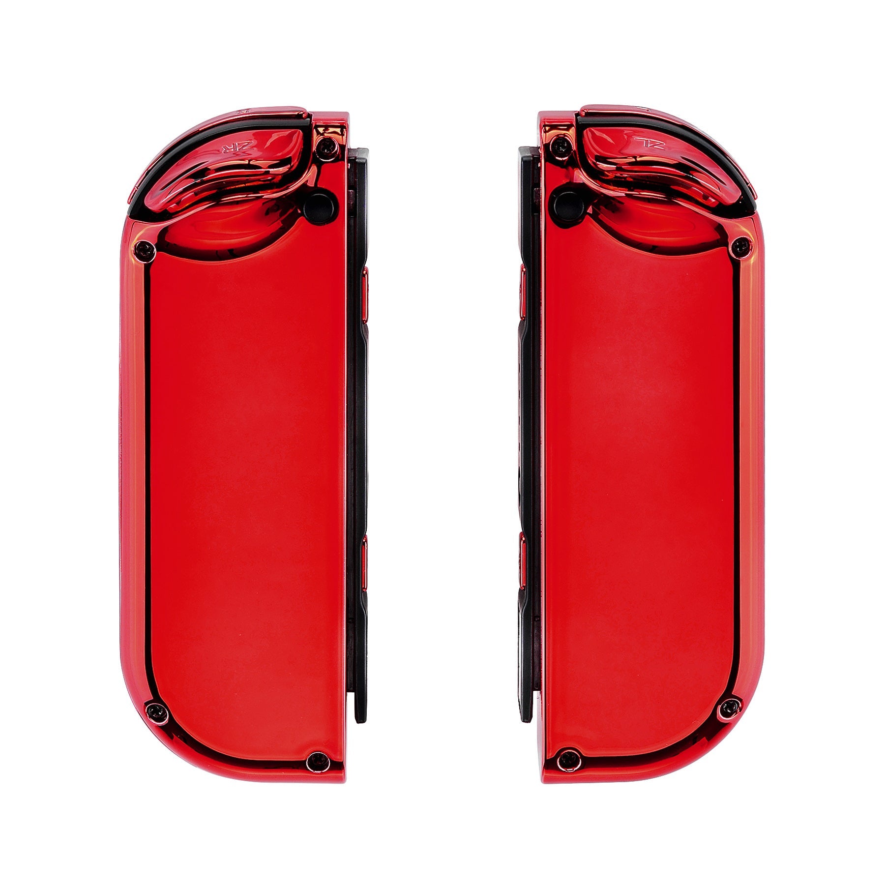 eXtremeRate Retail Chrome Red Joycon Handheld Controller Housing (D-Pad Version) with Full Set Buttons, DIY Replacement Shell Case for NS Switch JoyCon & OLED JoyCon - Console Shell NOT Included- JZD403