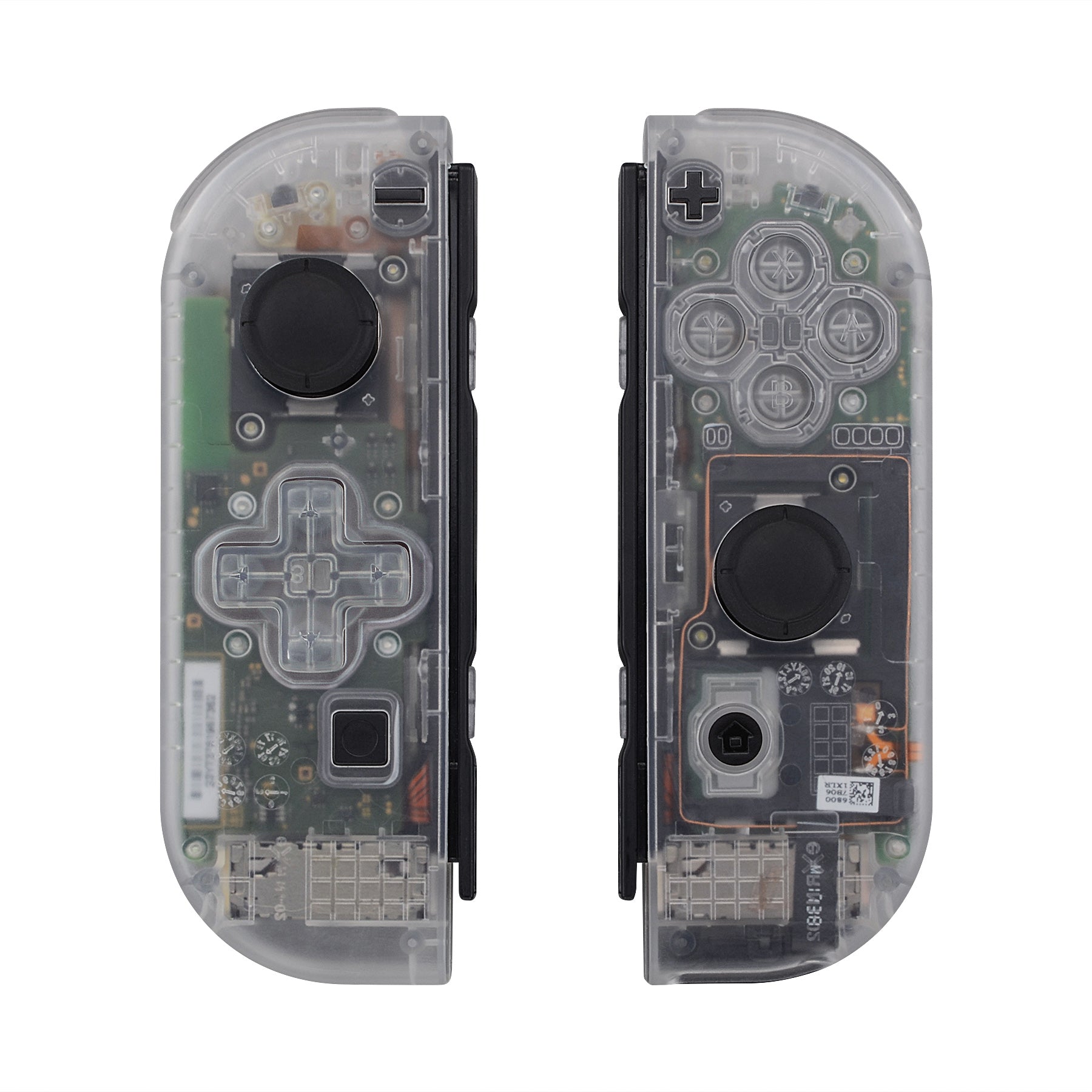 eXtremeRate Dpad Version Replacement Full Set Shell Case with Buttons for  Joycon of NS Switch - Transparent Clear