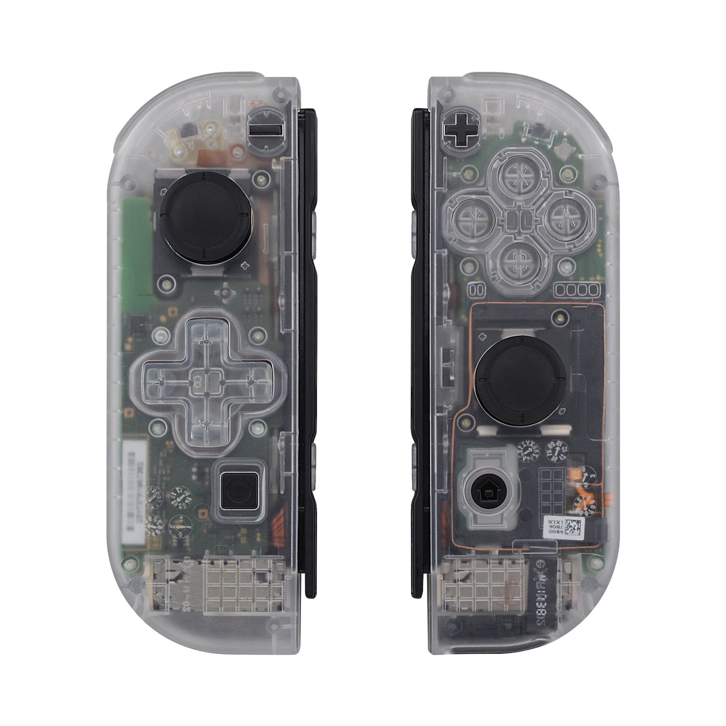 eXtremeRate Retail Transparent Clear Joycon Handheld Controller Housing (D-Pad Version) with Full Set Buttons, DIY Replacement Shell Case for NS Switch JoyCon & OLED JoyCon - Console Shell NOT Included - JZM501