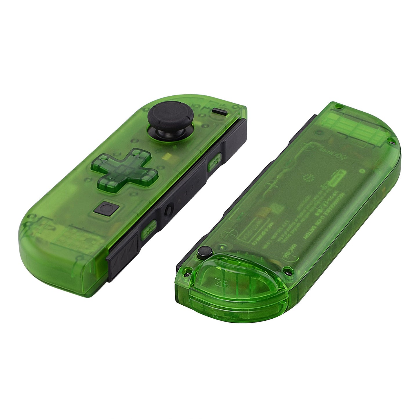 eXtremeRate Retail Transparent Clear Green Joycon Handheld Controller Housing (D-Pad Version) with Full Set Buttons, DIY Replacement Shell Case for NS Switch JoyCon & OLED JoyCon - Console Shell NOT Included - JZM503