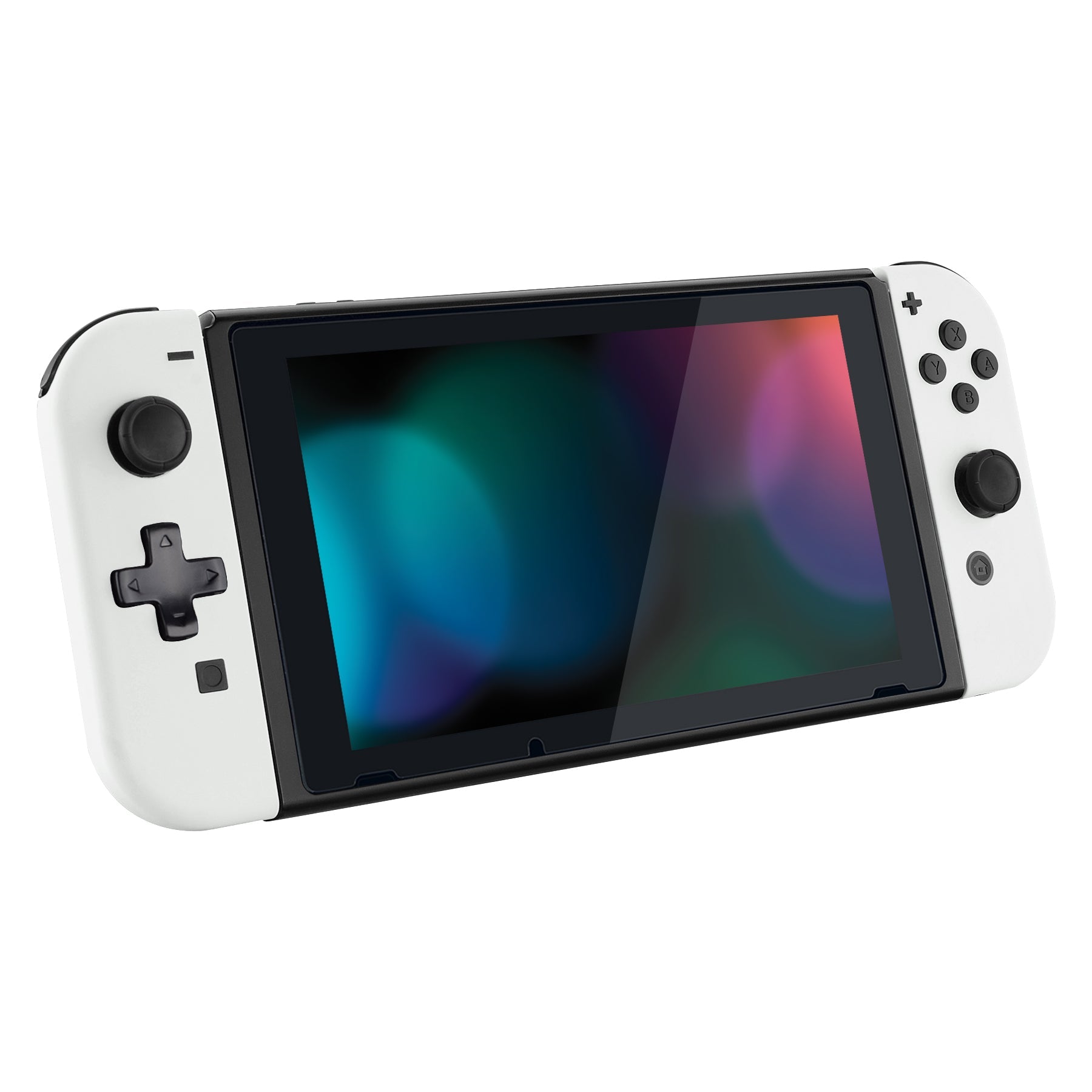 eXtremeRate Retail Soft Touch White Joycon Handheld Controller Housing (D-Pad Version) with Full Set Buttons, DIY Replacement Shell Case for NS Switch JoyCon & OLED JoyCon - Console Shell NOT Included - JZP303