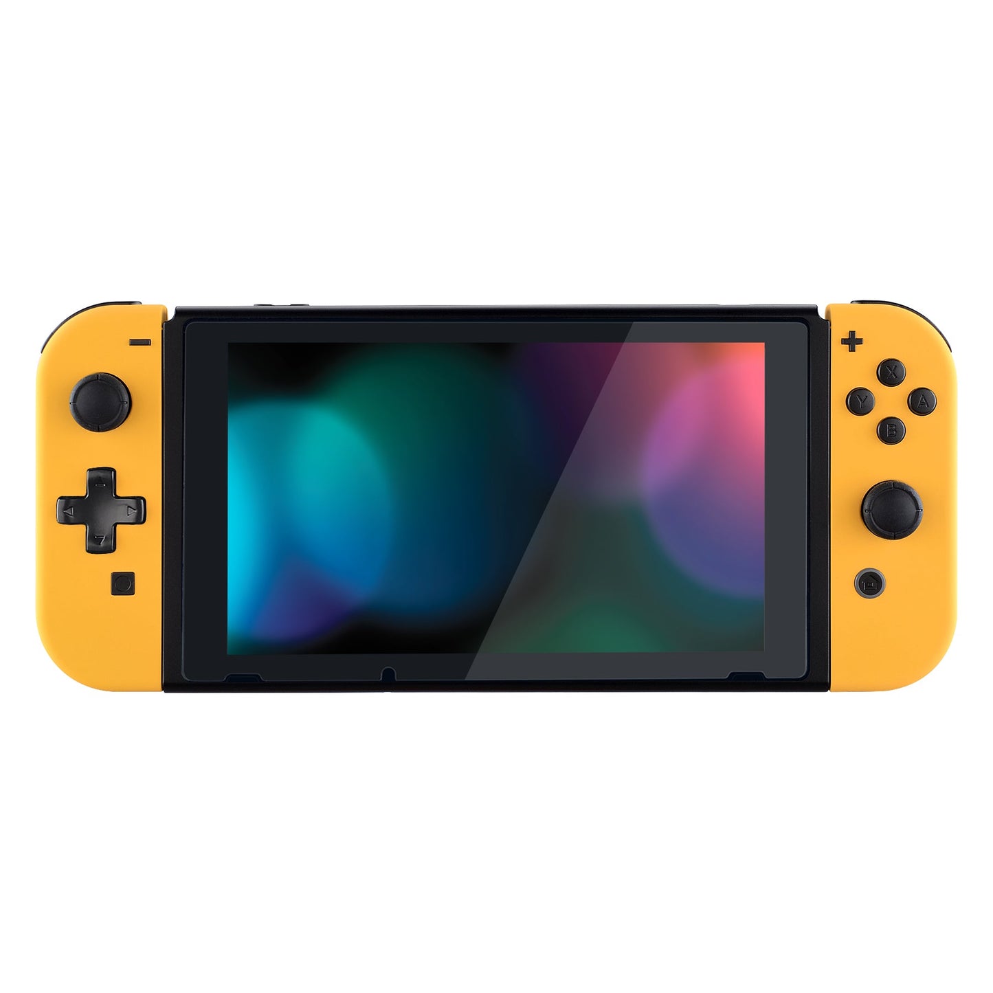 eXtremeRate Retail Soft Touch Caution Yellow Joycon Handheld Controller Housing (D-Pad Version) with Full Set Buttons, DIY Replacement Shell Case for NS Switch JoyCon & OLED JoyCon - Console Shell NOT Included - JZP305