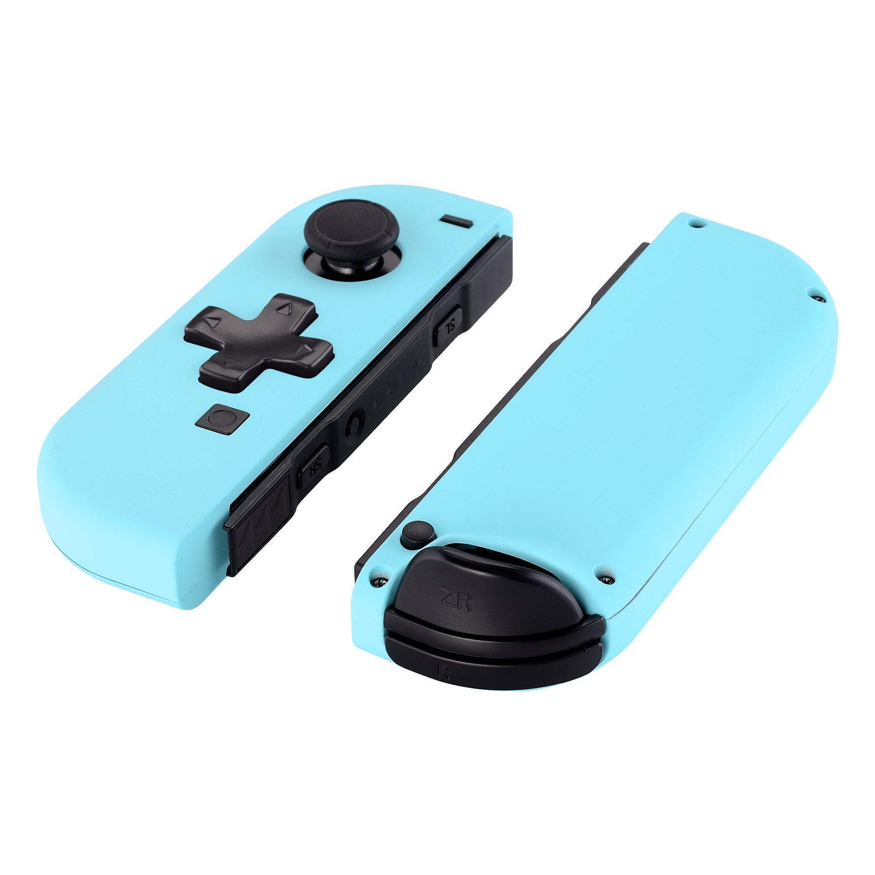 Soft Touch Heaven Blue Joycon ハンドヘルドコントローラーハウジング (D-パッドバージョン) フルセットボタン付き、NS  Switch JoyCon & OLED JoyCon 用 DIY 交換シェルケース - コンソールシェルは含まれません - JZP307