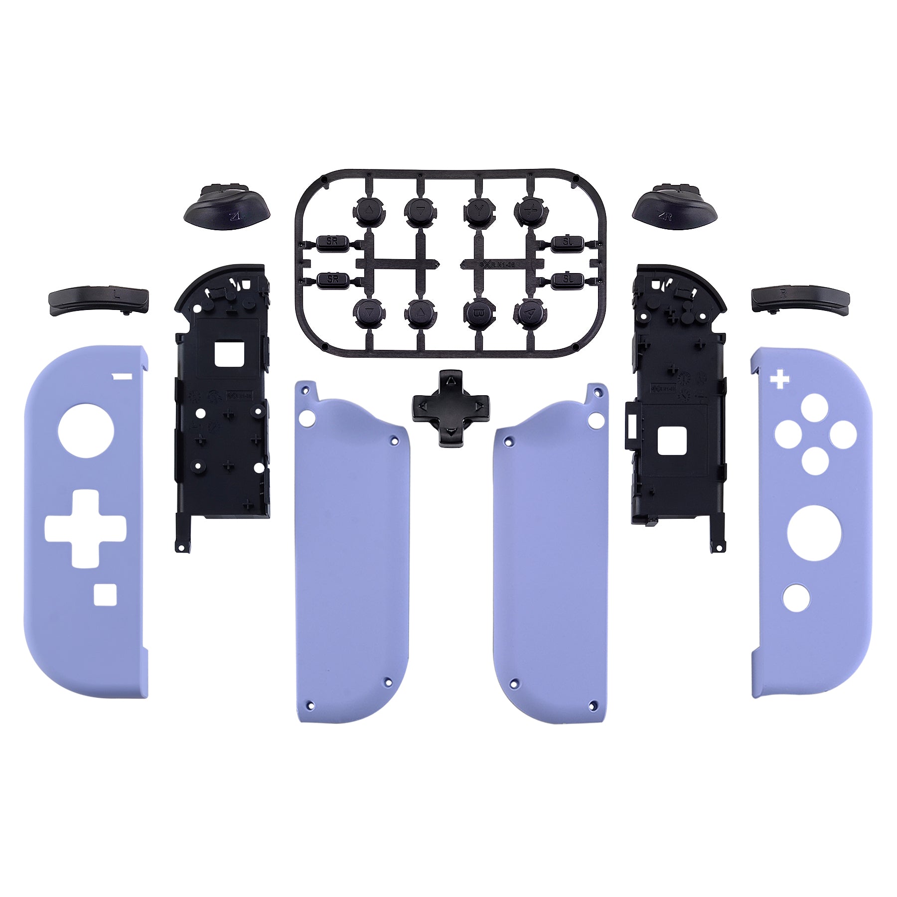 eXtremeRate Retail Soft Touch Light Violet Joycon Handheld Controller Housing (D-Pad Version) with Full Set Buttons, DIY Replacement Shell Case for NS Switch JoyCon & OLED JoyCon - Console Shell NOT Included - JZP309