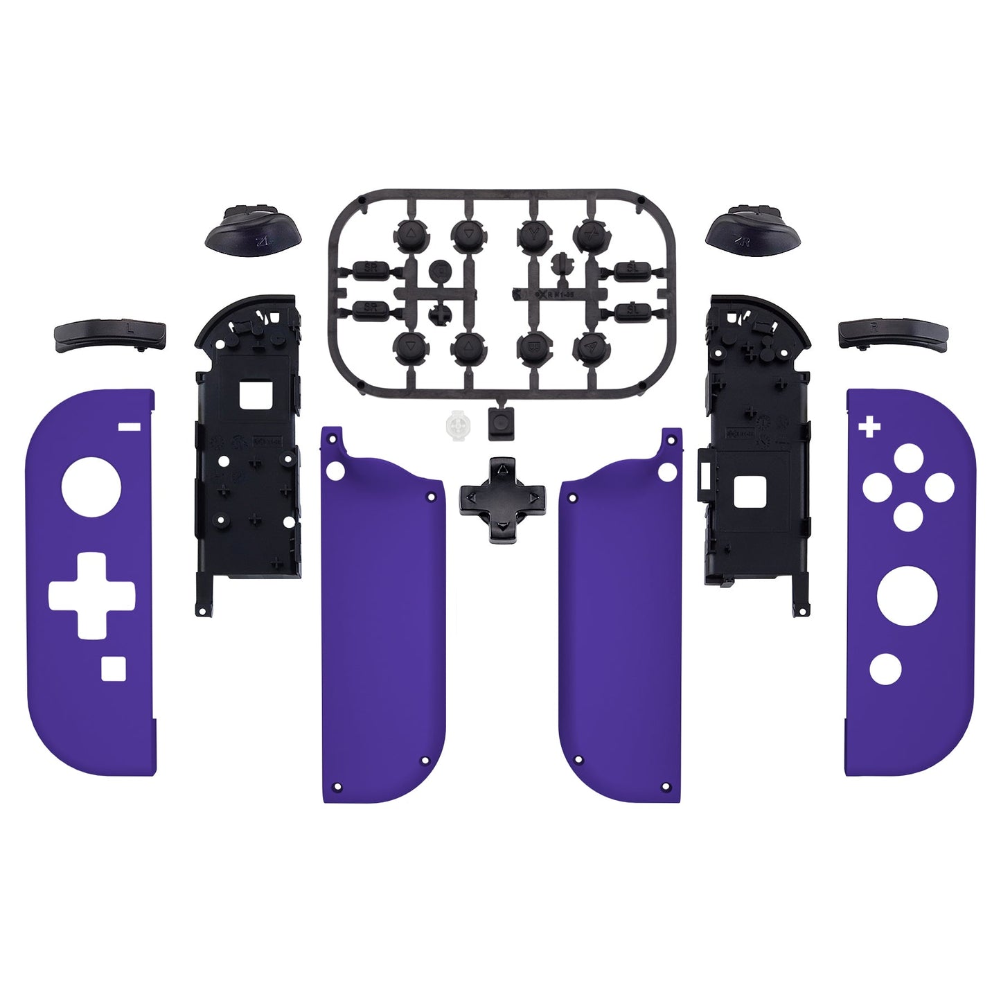 eXtremeRate Retail Purple Joycon Handheld Controller Housing (D-Pad Version) with Full Set Buttons, DIY Replacement Shell Case for NS Switch JoyCon & OLED JoyCon - Console Shell NOT Included - JZP315