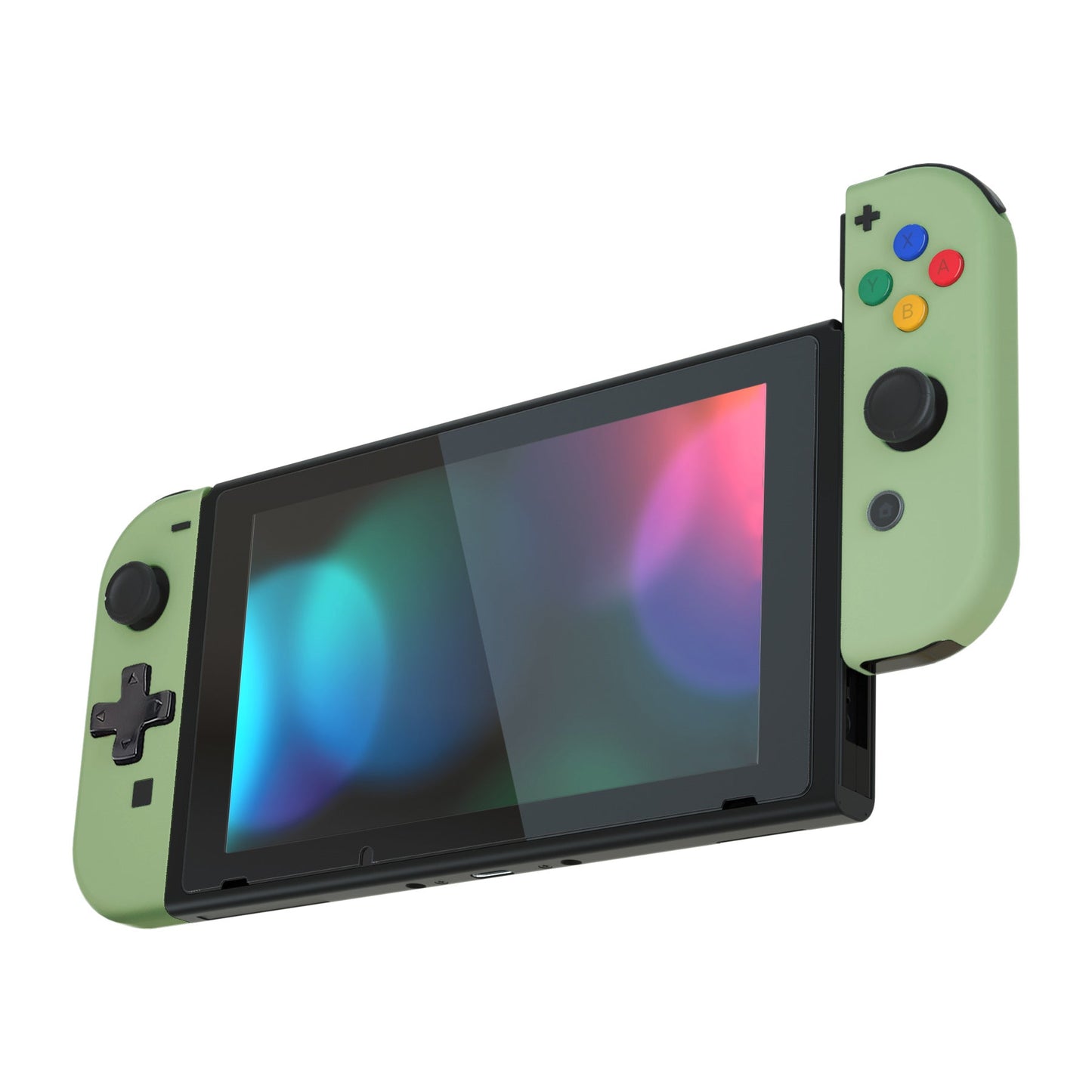 eXtremeRate Retail Matcha Green Joycon Handheld Controller Housing (D-Pad Version) with Full Set Buttons, DIY Replacement Shell Case for NS Switch JoyCon & OLED JoyCon - Console Shell NOT Included - JZP316