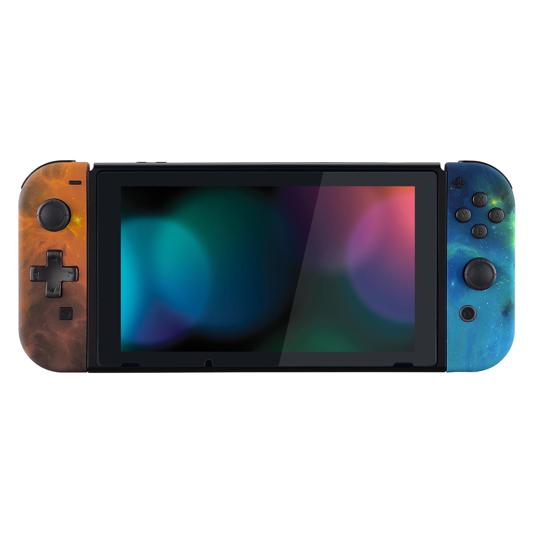 eXtremeRate Retail Orange Star Universe Soft Touch Joycon Handheld Controller Housing (D-Pad Version) with Full Set Buttons, DIY Replacement Shell Case for NS Switch JoyCon & OLED JoyCon - Console Shell NOT Included - JZT102