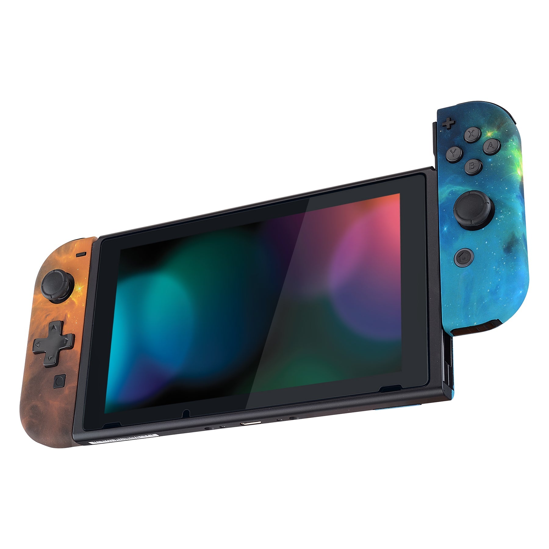 eXtremeRate Retail Orange Star Universe Soft Touch Joycon Handheld Controller Housing (D-Pad Version) with Full Set Buttons, DIY Replacement Shell Case for NS Switch JoyCon & OLED JoyCon - Console Shell NOT Included - JZT102