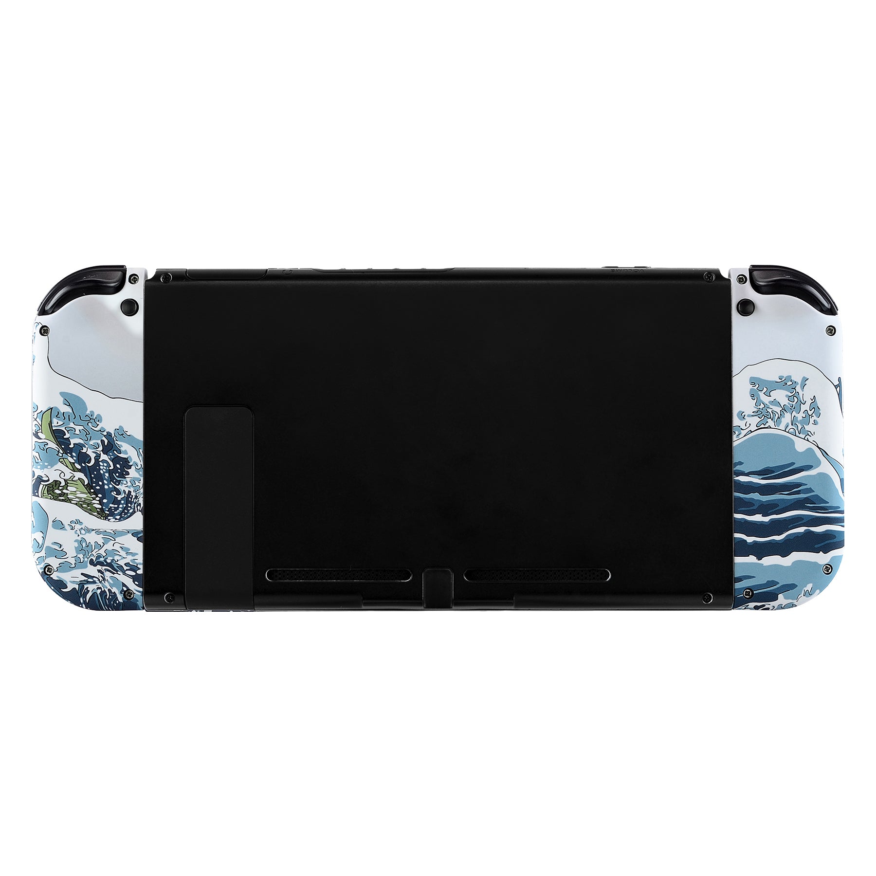 eXtremeRate Retail The Great Wave Soft Touch Joycon Handheld Controller Housing (D-Pad Version) with Full Set Buttons, DIY Replacement Shell Case for NS Switch JoyCon & OLED JoyCon - Console Shell NOT Included - JZT103