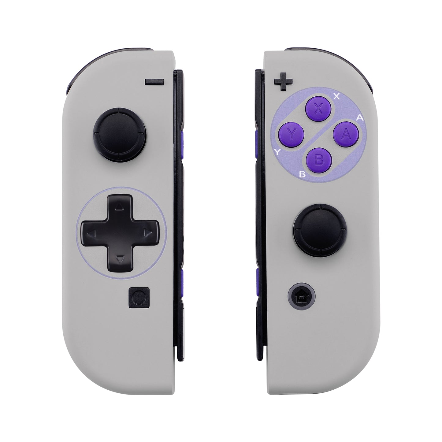 eXtremeRate Retail Classics SNES Style Soft Touch Joycon Handheld Controller Housing (D-Pad Version) with Full Set Buttons, DIY Replacement Shell Case for NS Switch JoyCon & OLED JoyCon - Console Shell NOT Included - JZT105