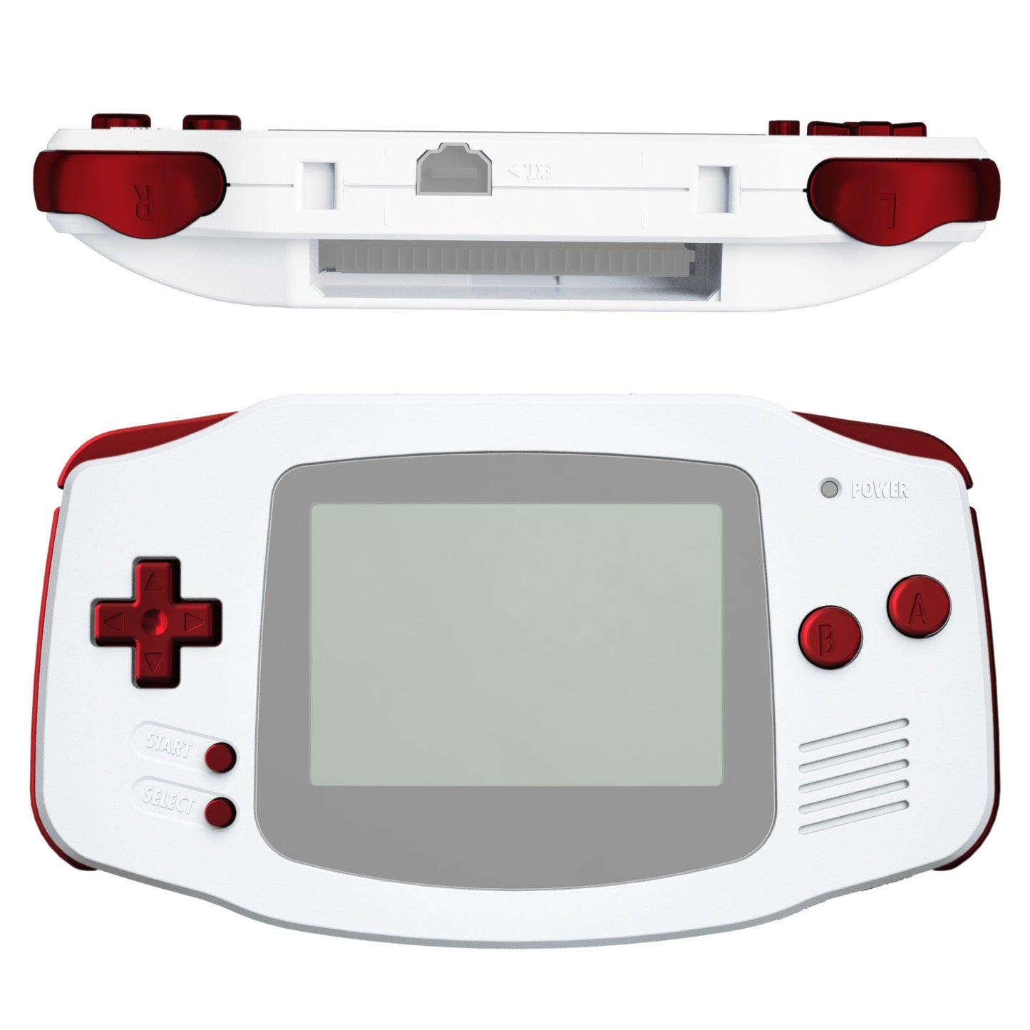eXtremeRate Retail Scarlet Red GBA Replacement Full Set Buttons for Gameboy Advance - Handheld Game Console NOT Included - KAG2003