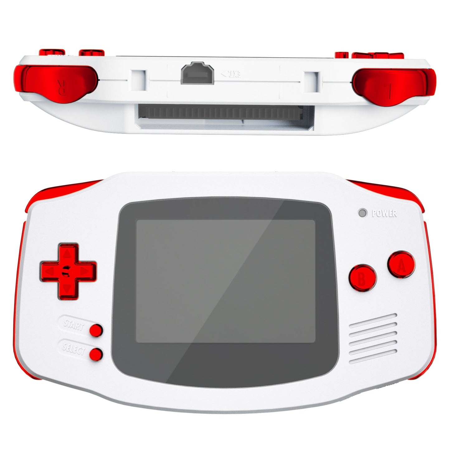 eXtremeRate Retail Chrome Red GBA Replacement Full Set Buttons for Gameboy Advance - Handheld Game Console NOT Included - KAG3003