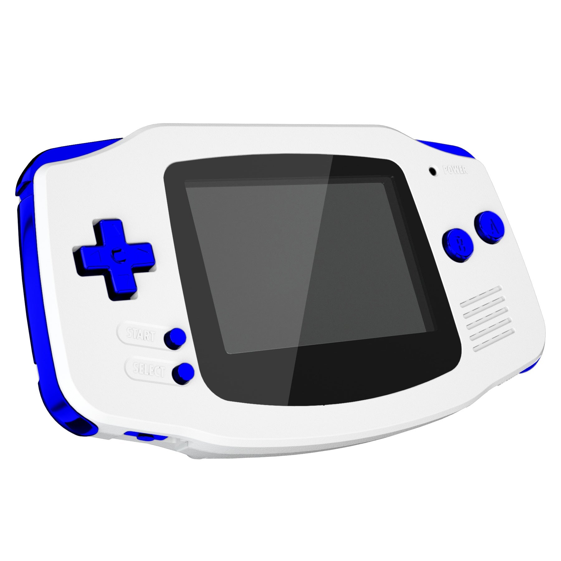 eXtremeRate Retail Chrome Blue GBA Replacement Full Set Buttons for Gameboy Advance - Handheld Game Console NOT Included - KAG3004