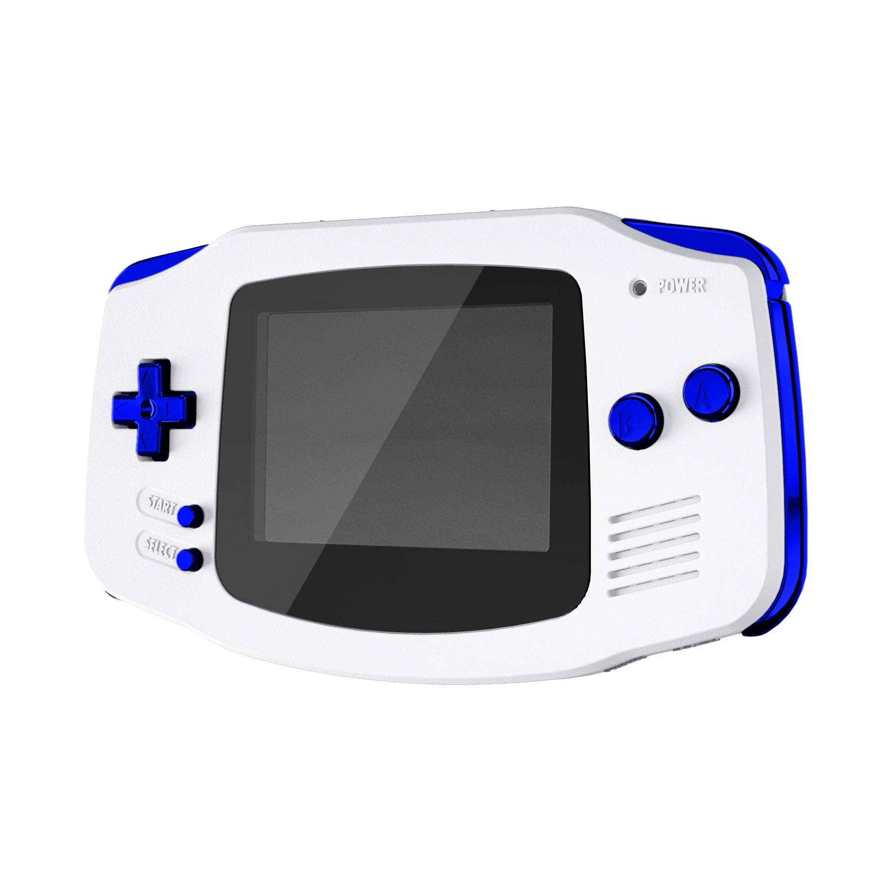 eXtremeRate Retail Chrome Blue GBA Replacement Full Set Buttons for Gameboy Advance - Handheld Game Console NOT Included - KAG3004