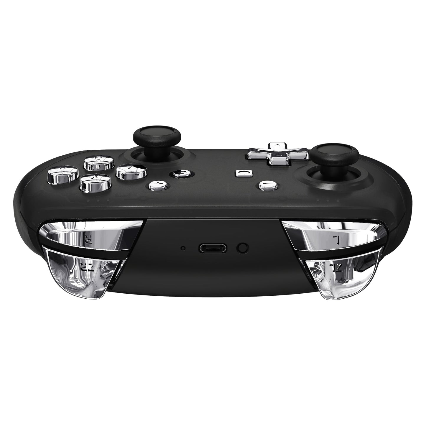 eXtremeRate Retail Chrome Silver Repair ABXY D-pad ZR ZL L R Keys for NS Switch Pro Controller, Glossy DIY Replacement Full Set Buttons with Tools for NS Switch Pro - Controller NOT Included - KRD402