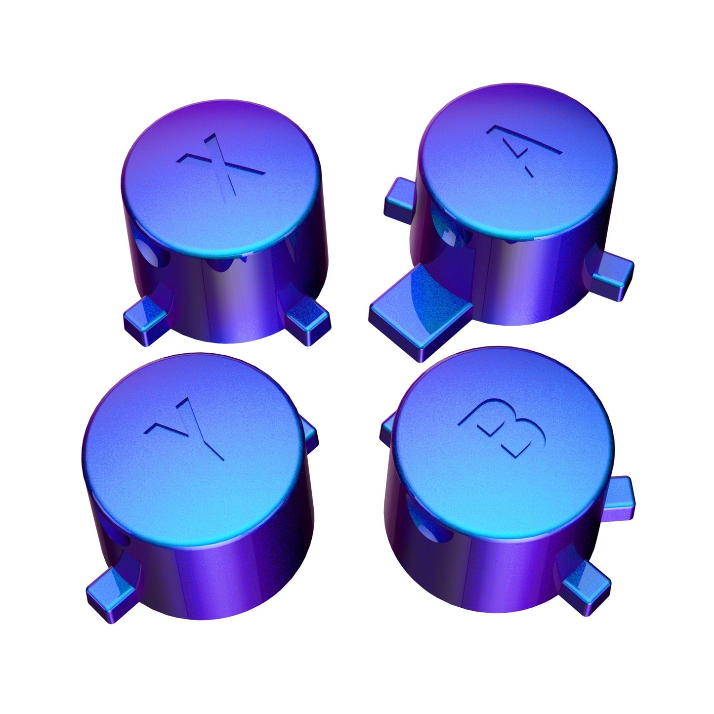 eXtremeRate Retail Chameleon Purple Blue Interchangeable ABXY Buttons for Nintendo Switch Pro Controller, DIY Swappable Replacement ABXY for NS Pro Controller- Controller NOT Included - KRH601