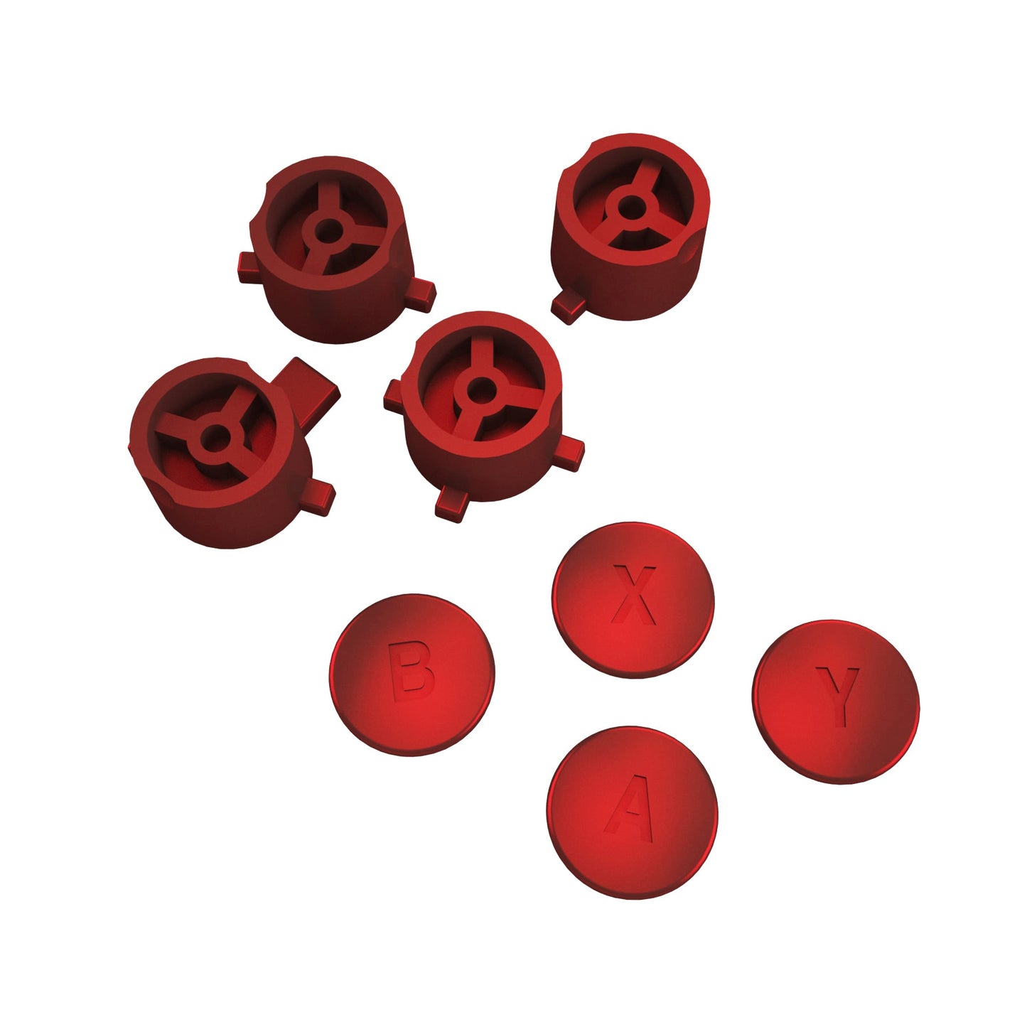 eXtremeRate Retail Scarlet Red Interchangeable ABXY Buttons for Nintendo Switch Pro Controller, DIY Swappable Replacement ABXY for NS Pro Controller- Controller NOT Included - KRH602