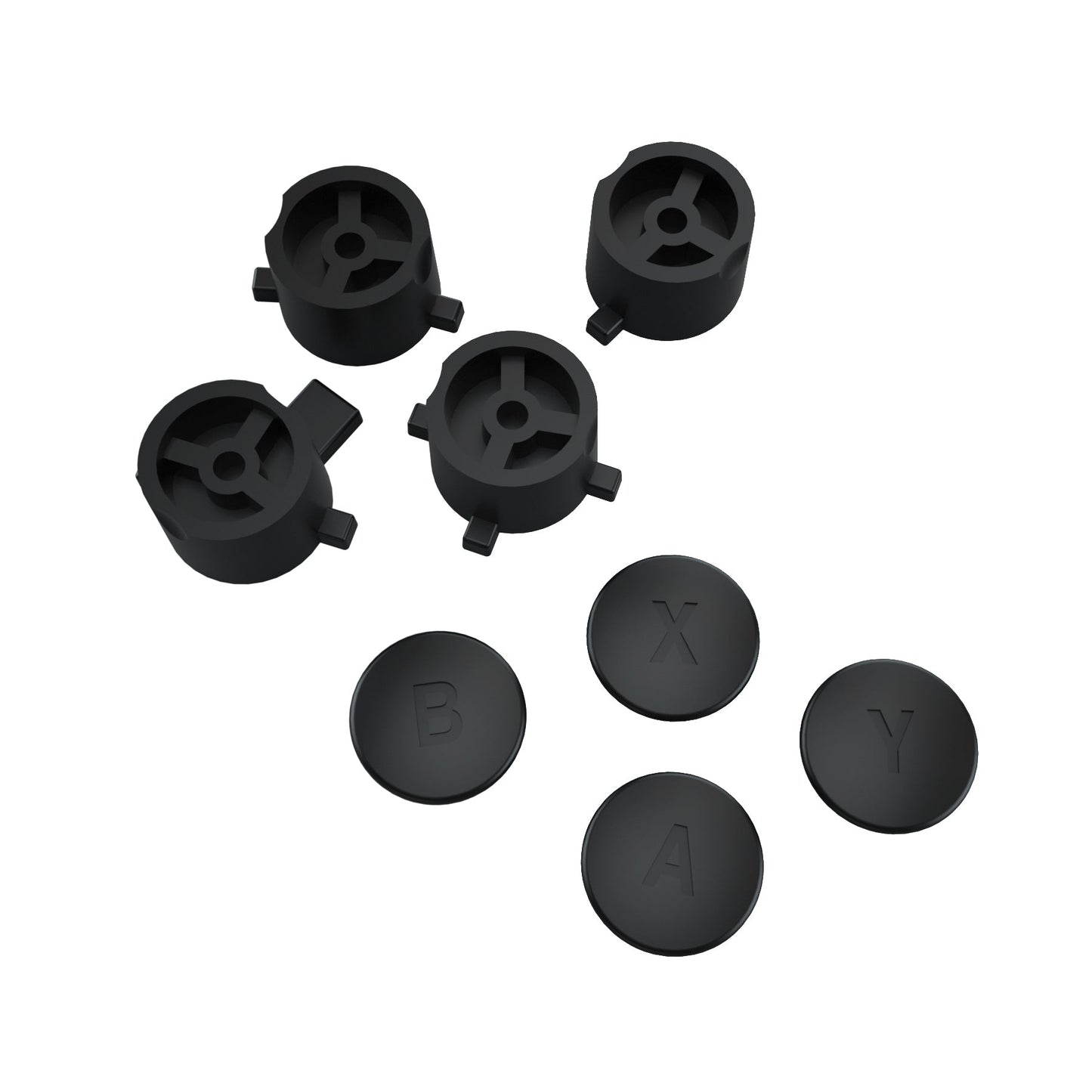 eXtremeRate Retail Black Interchangeable ABXY Buttons for Nintendo Switch Pro Controller, DIY Swappable Replacement ABXY for NS Pro Controller- Controller NOT Included - KRH604