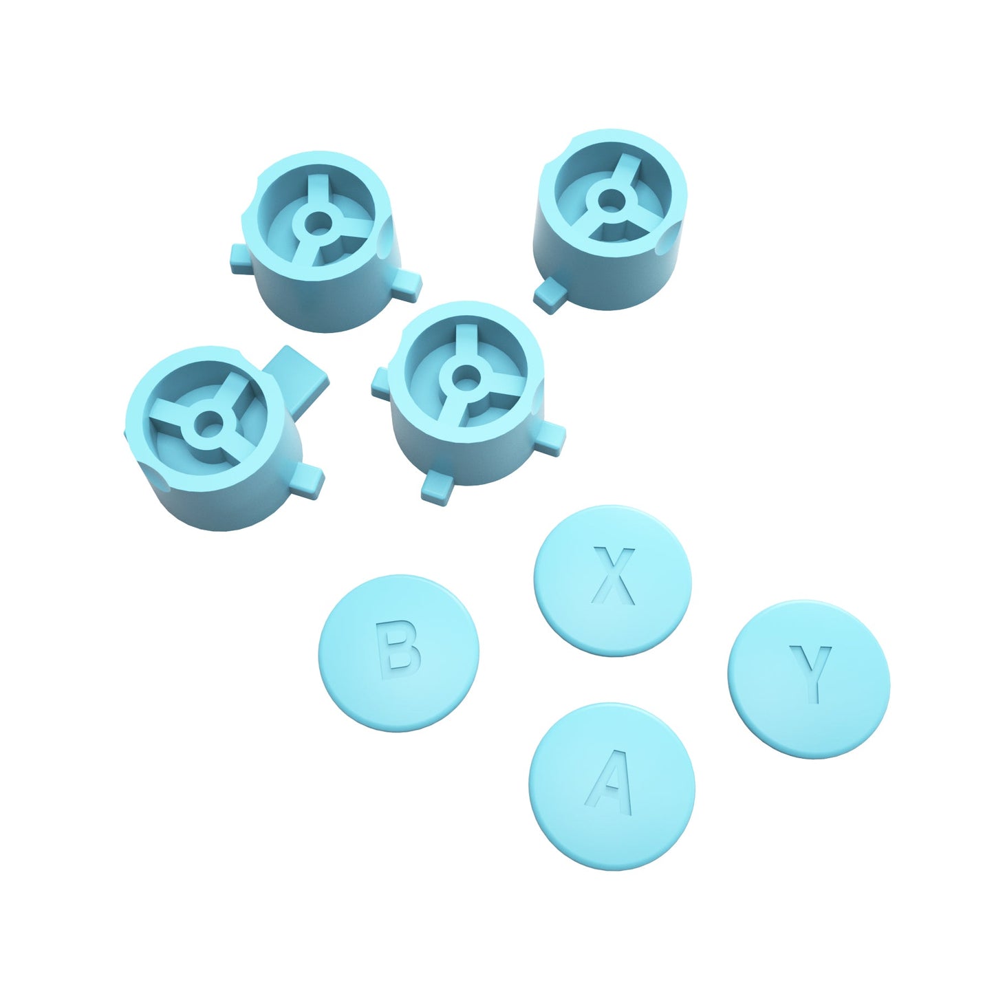 eXtremeRate Retail Heaven Blue Interchangeable ABXY Buttons for Nintendo Switch Pro Controller, DIY Swappable Replacement ABXY for NS Pro Controller- Controller NOT Included - KRH606