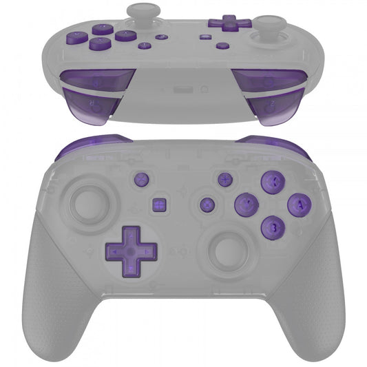 eXtremeRate Retail Transparent Atomic Purple Repair ABXY D-pad ZR ZL L R Keys for Nintendo Switch Pro Controller, DIY Replacement Full Set Buttons with Tools for Nintendo Switch Pro - Controller NOT Included - KRM513